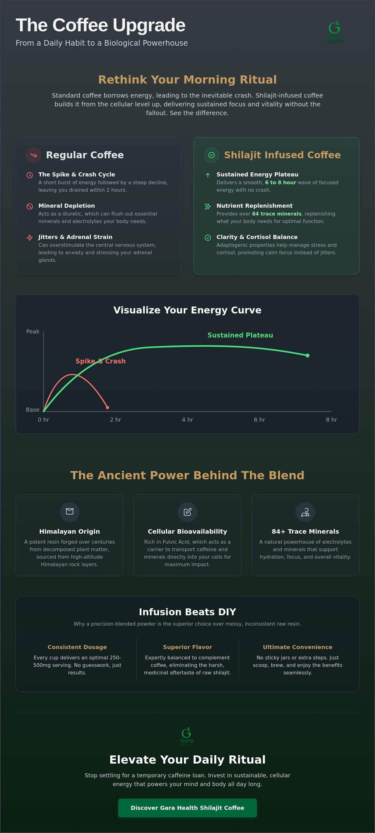 Shilajit infused coffee powder