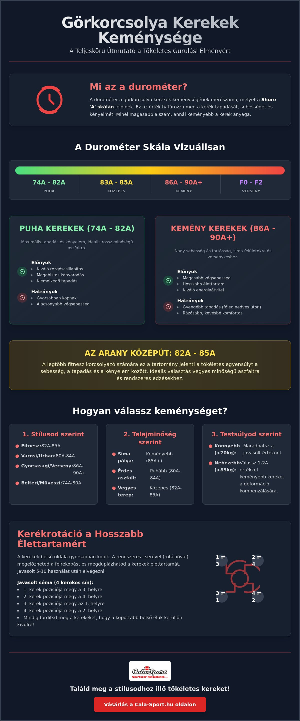 Görkorcsolya kerekek keménysége