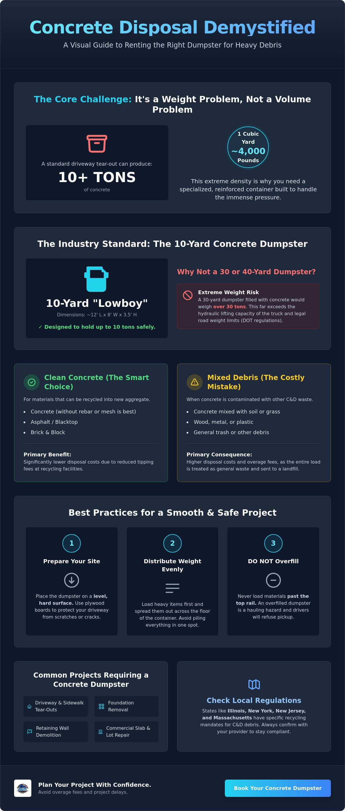 Concrete dumpster rental