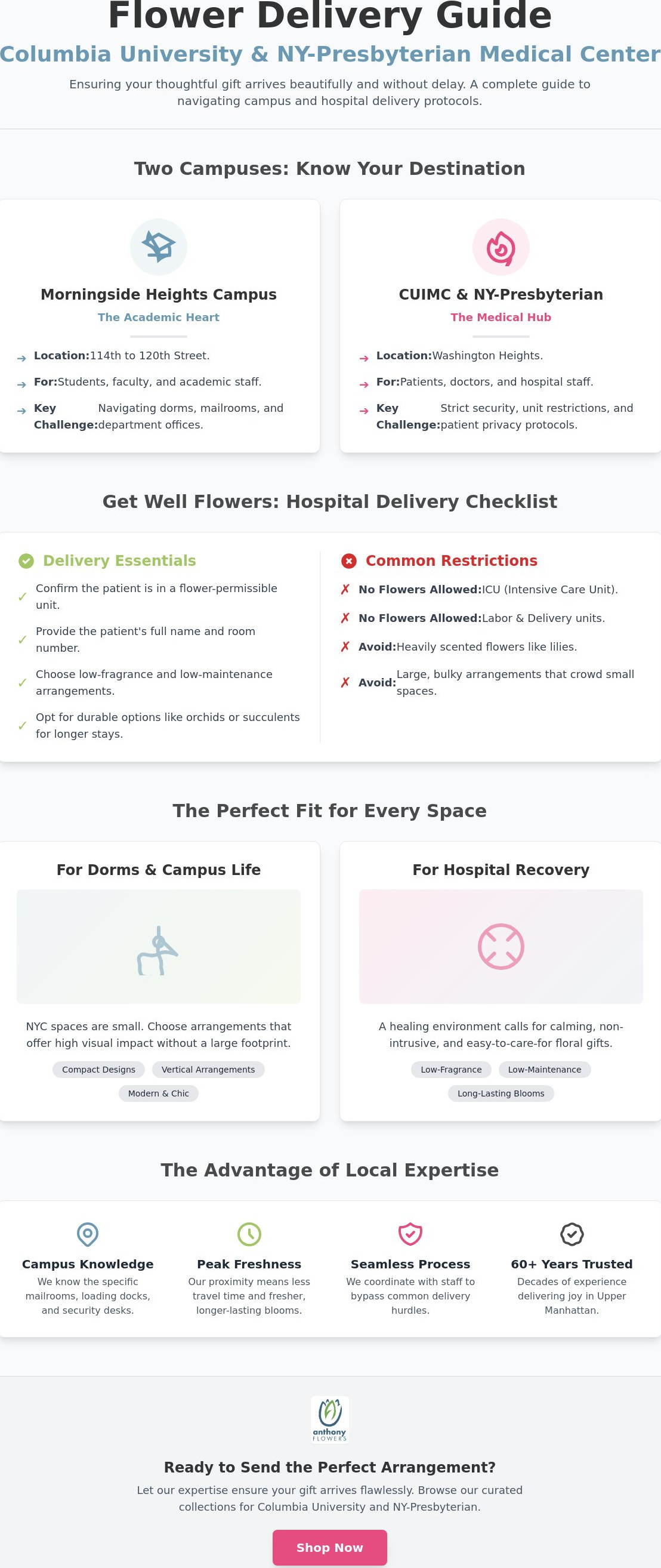 Get well flowers Columbia University Medical Center