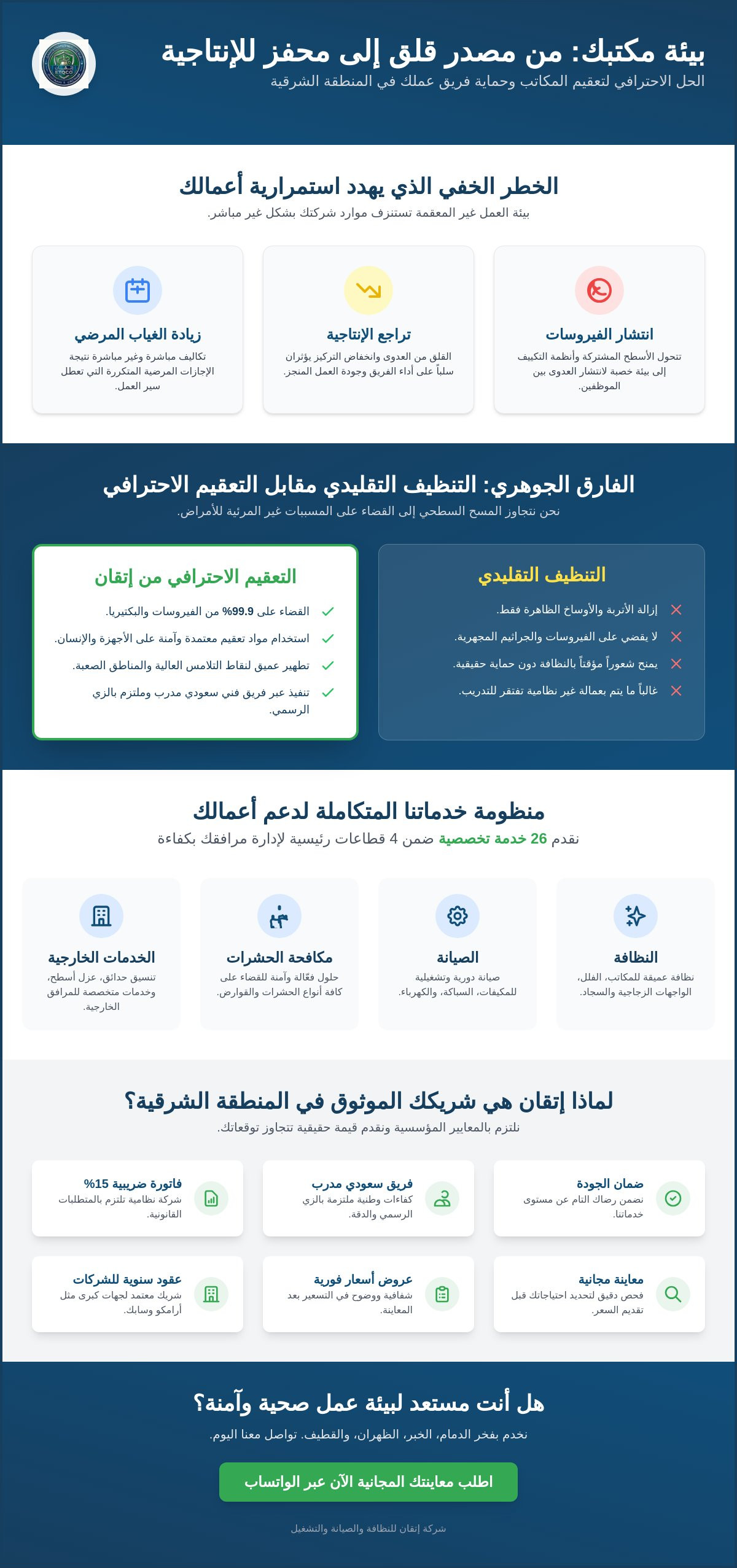 شركة تعقيم ضد الفيروسات للمكاتب بالدمام