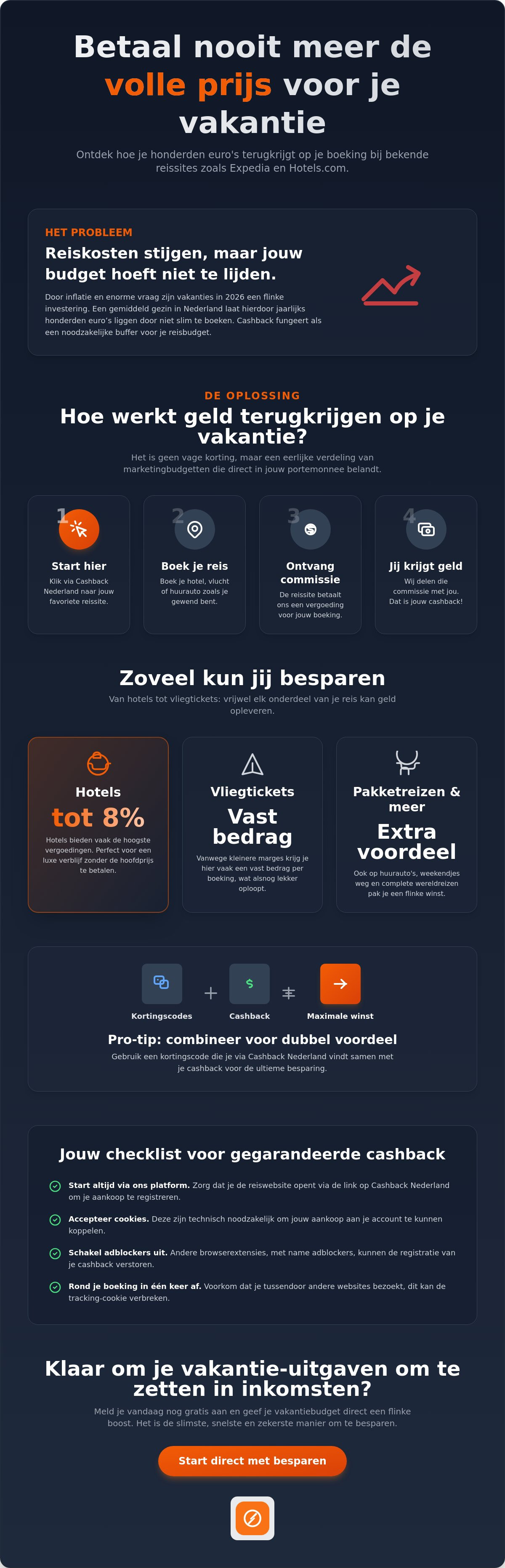 Cashback op reizen