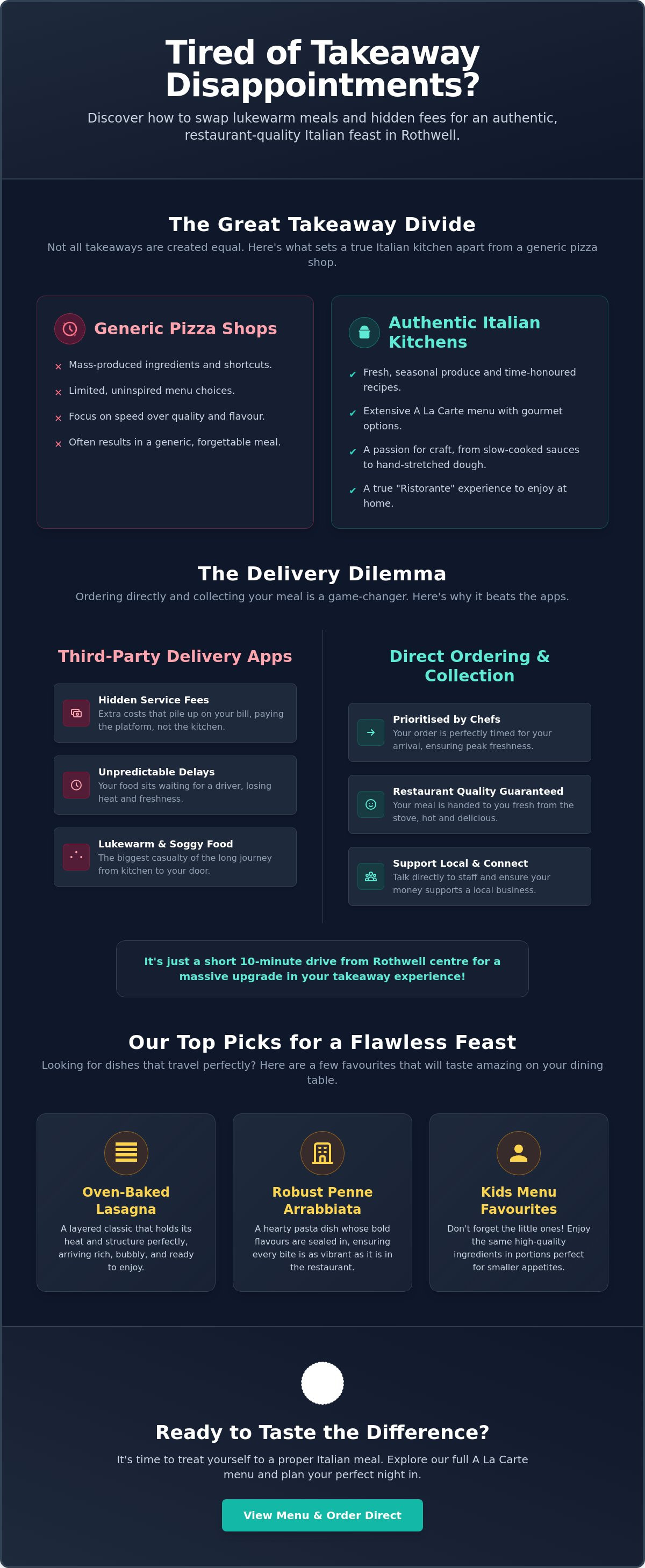 Italian takeaway near Rothwell