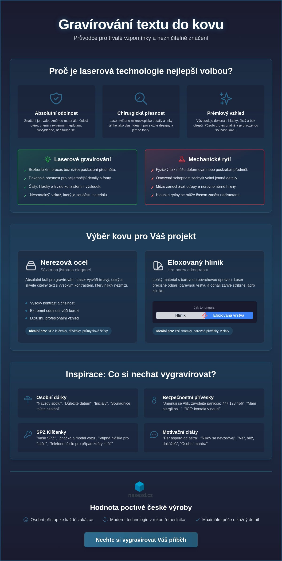 Gravírování textu do kovu