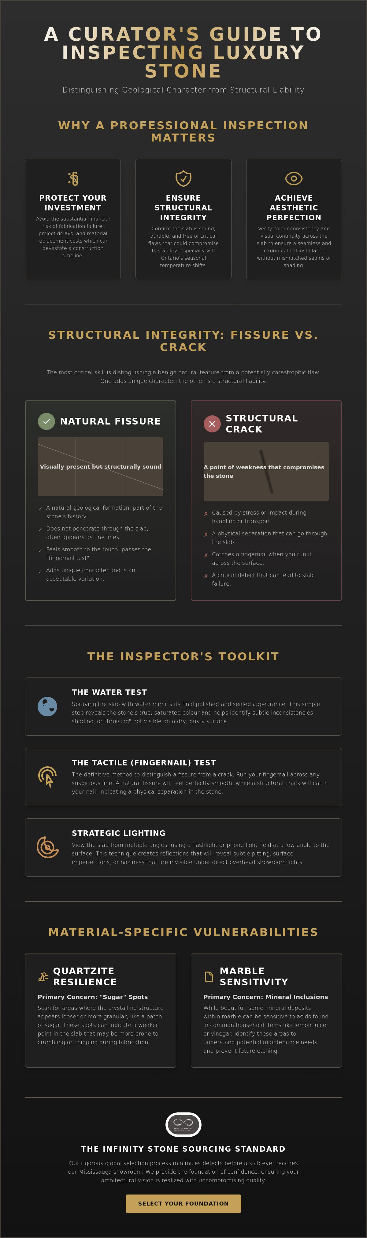 How to inspect a stone slab for defects