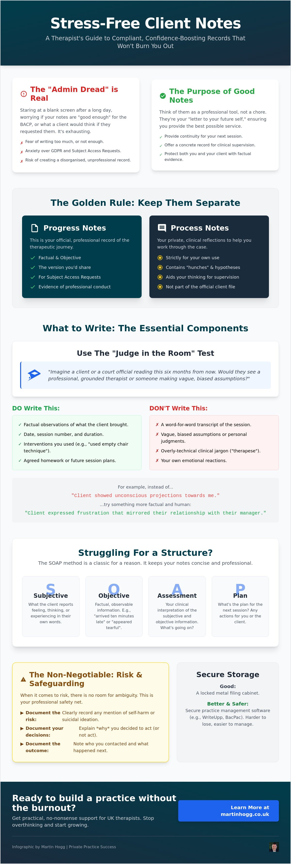 What to write in client notes