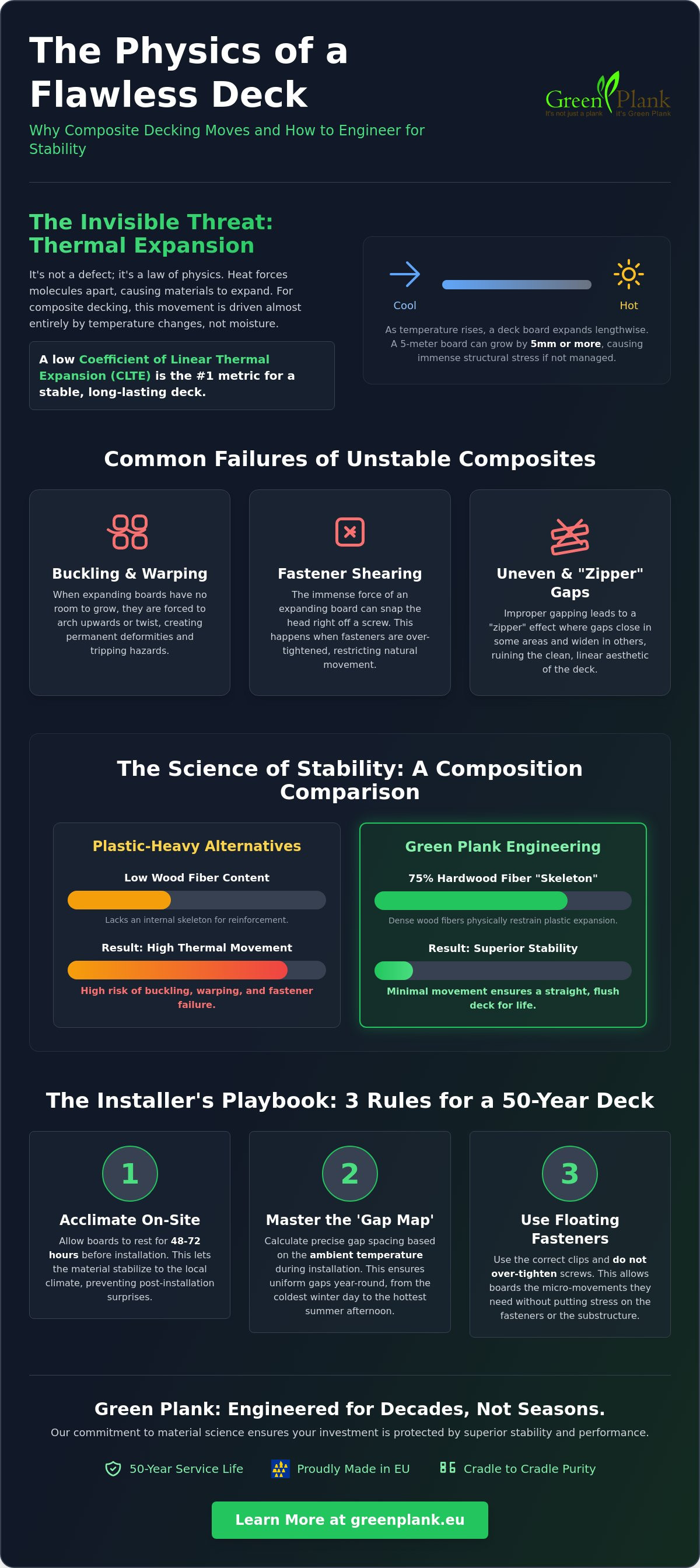 Composite decking expansion and contraction issues