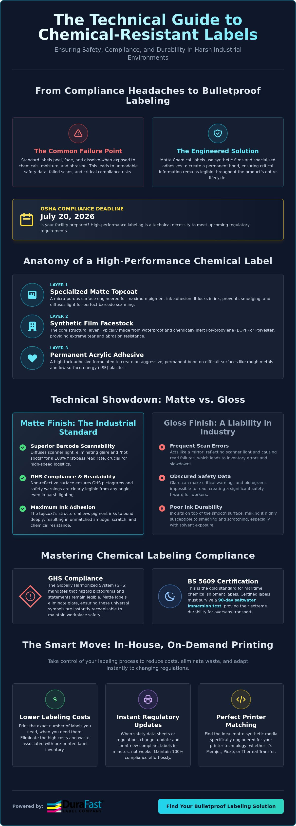 Matte chemical labels