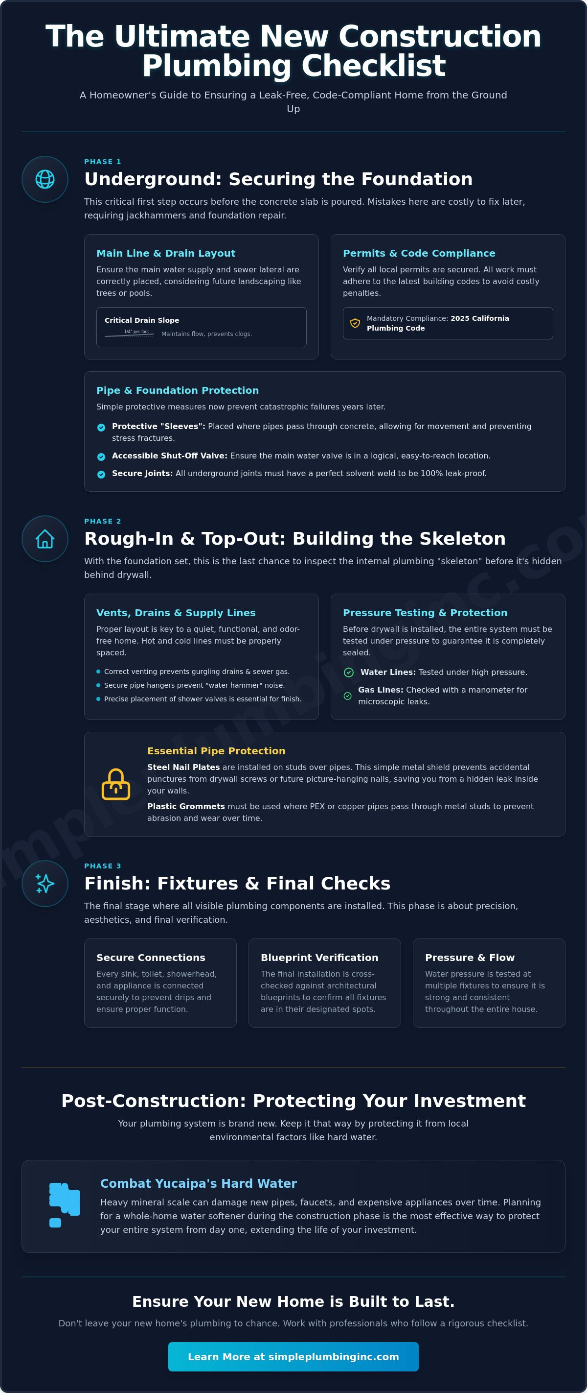 New construction plumbing checklist