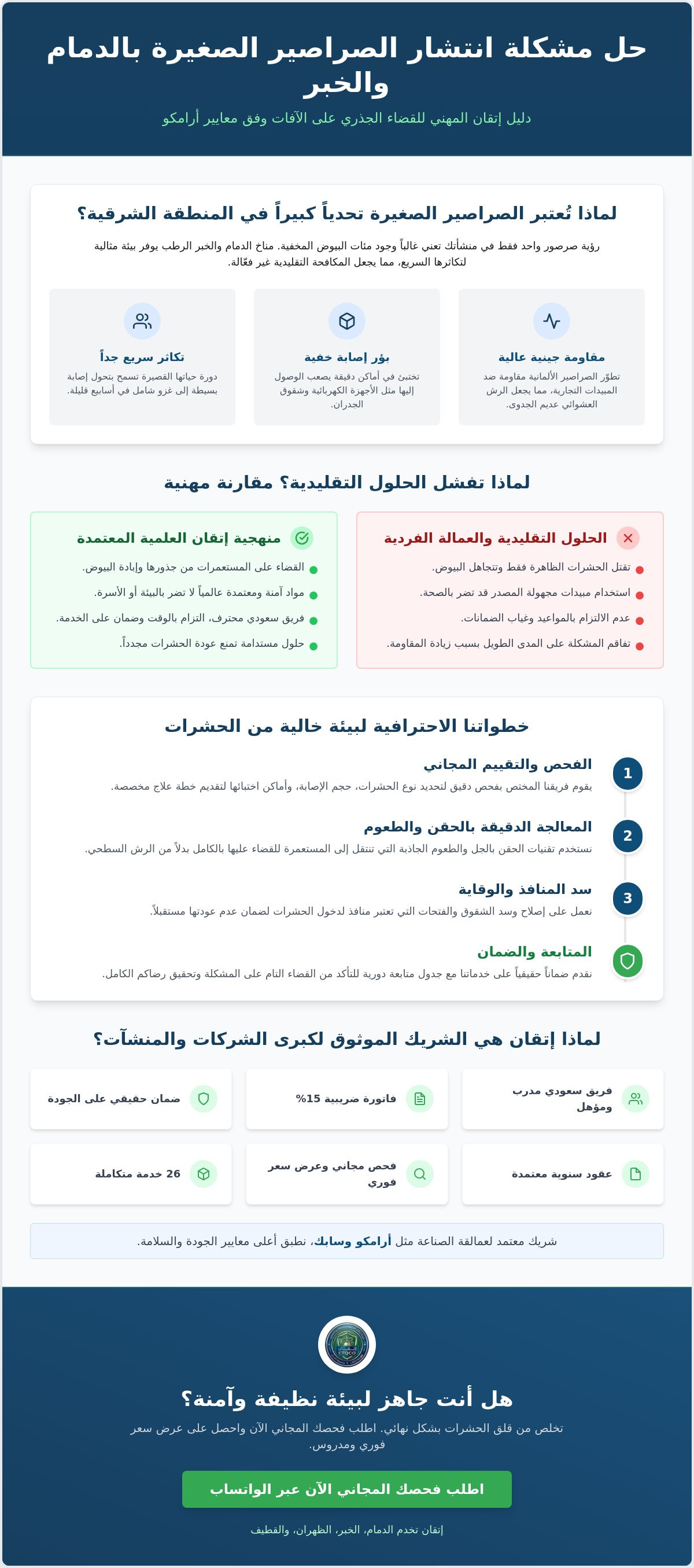 حل مشكلة انتشار الصراصير الصغيرة بالدمام