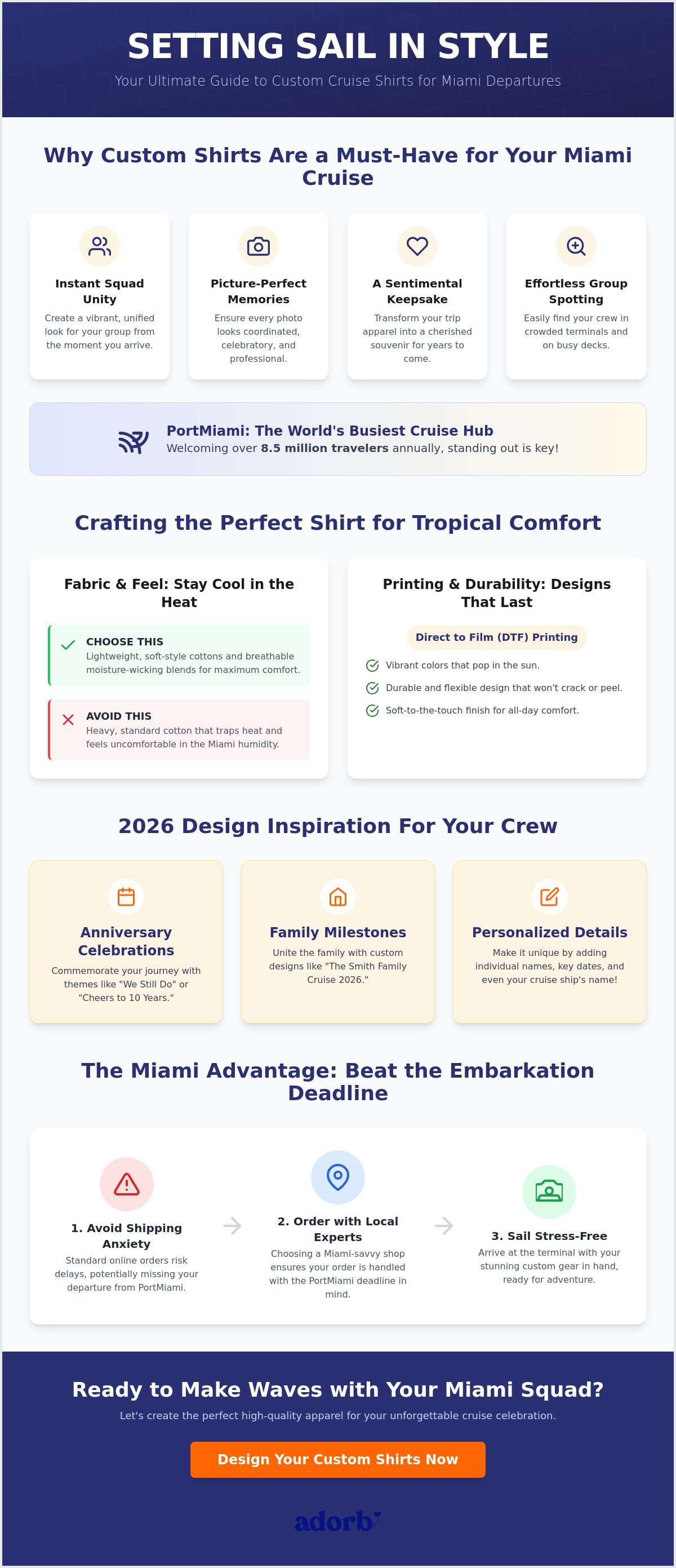 Custom Cruise Group Shirts in Miami