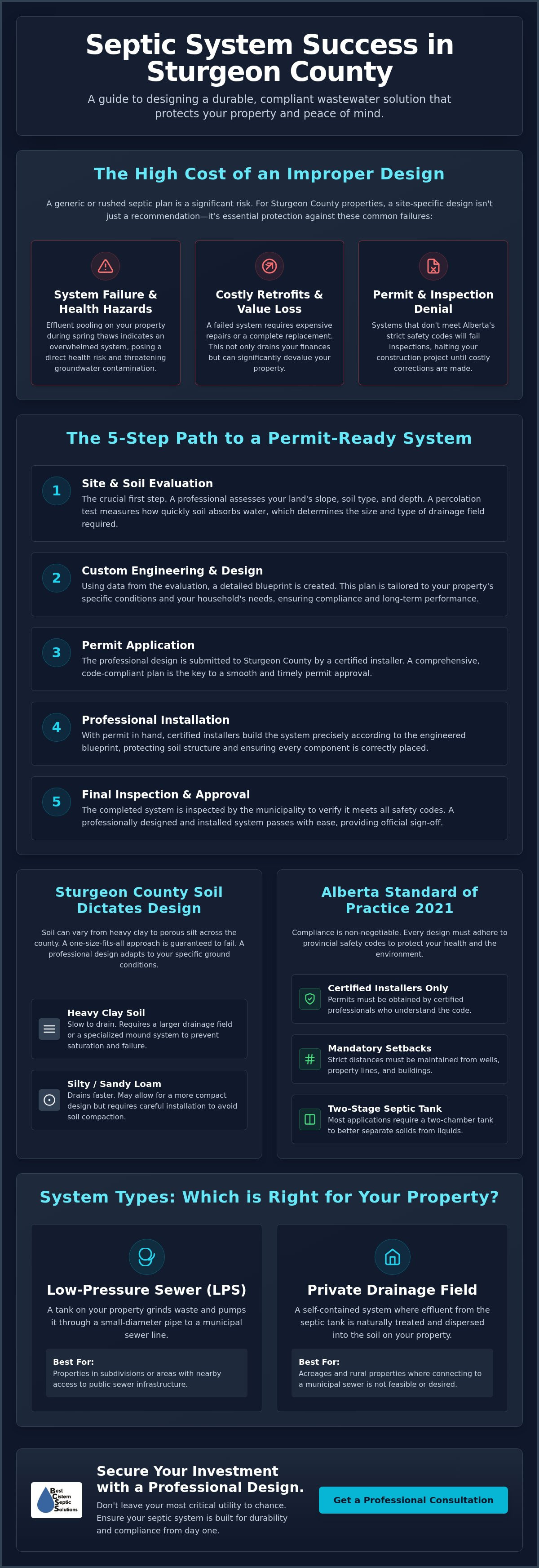 Septic system design Sturgeon County