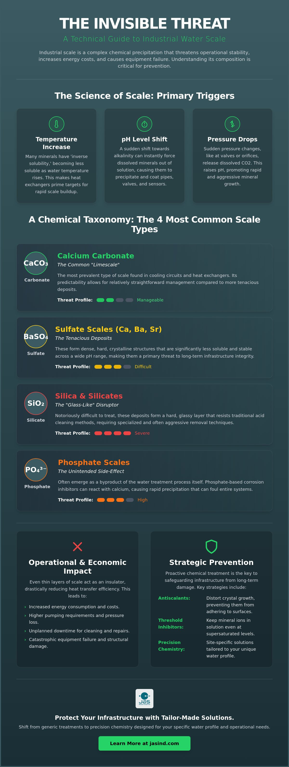 Common types of industrial water scale