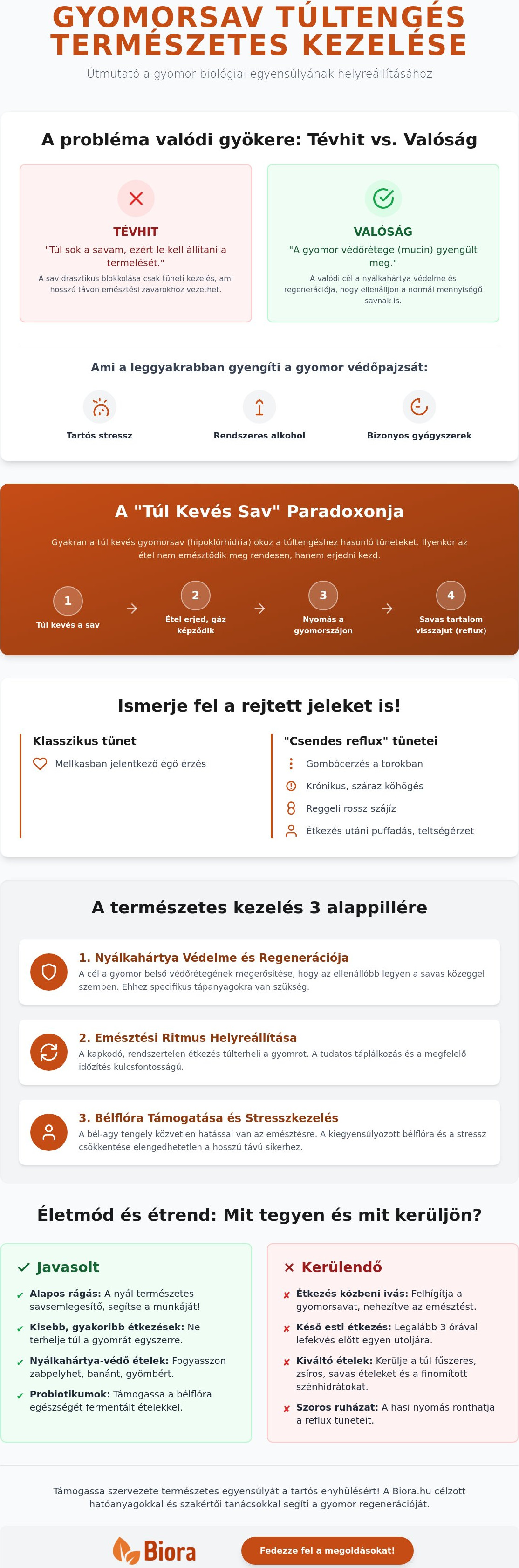 Gyomorsav túltengés természetes kezelése