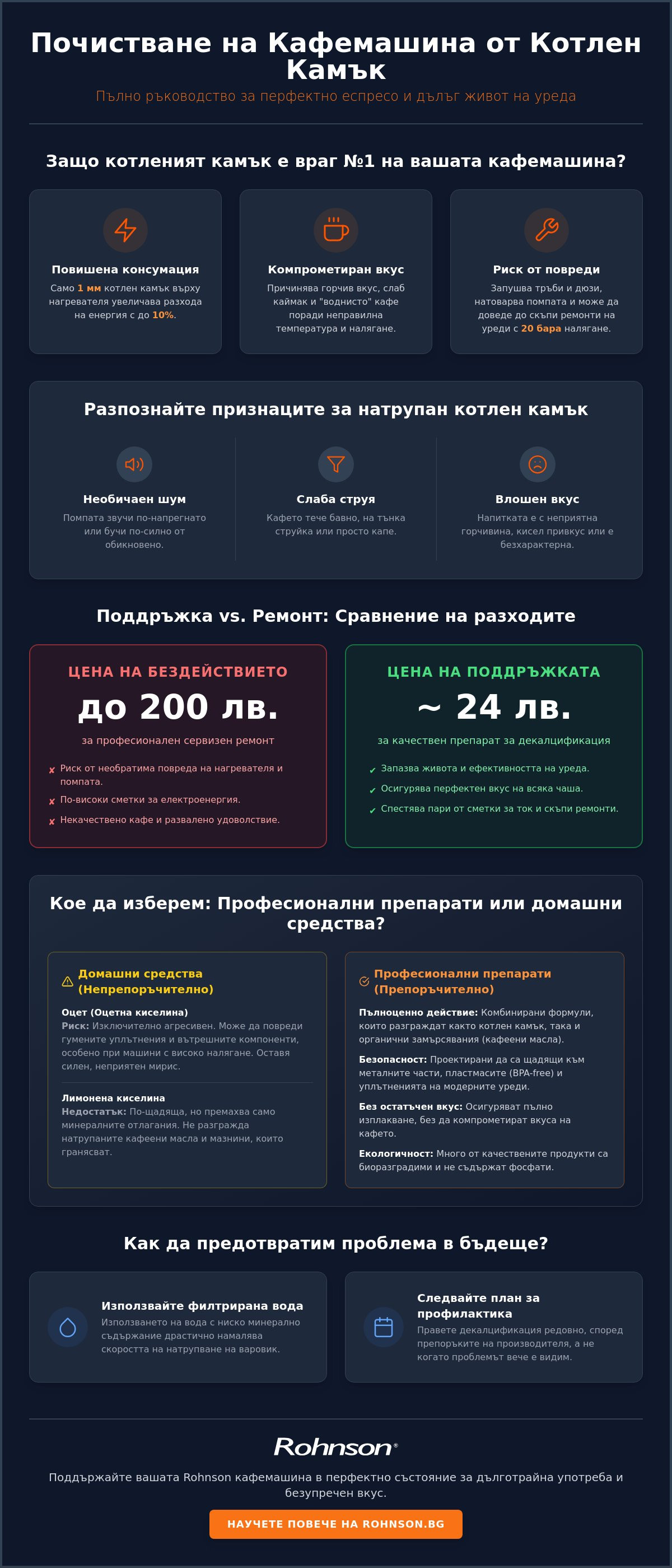 почистване на кафемашина от котлен камък