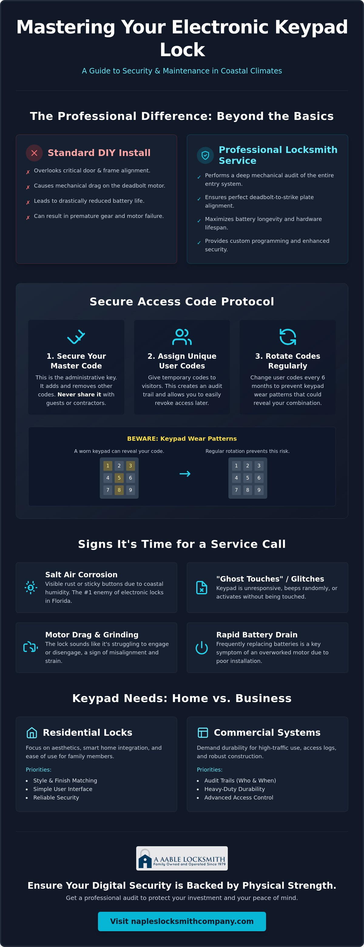 Electronic keypad lock service
