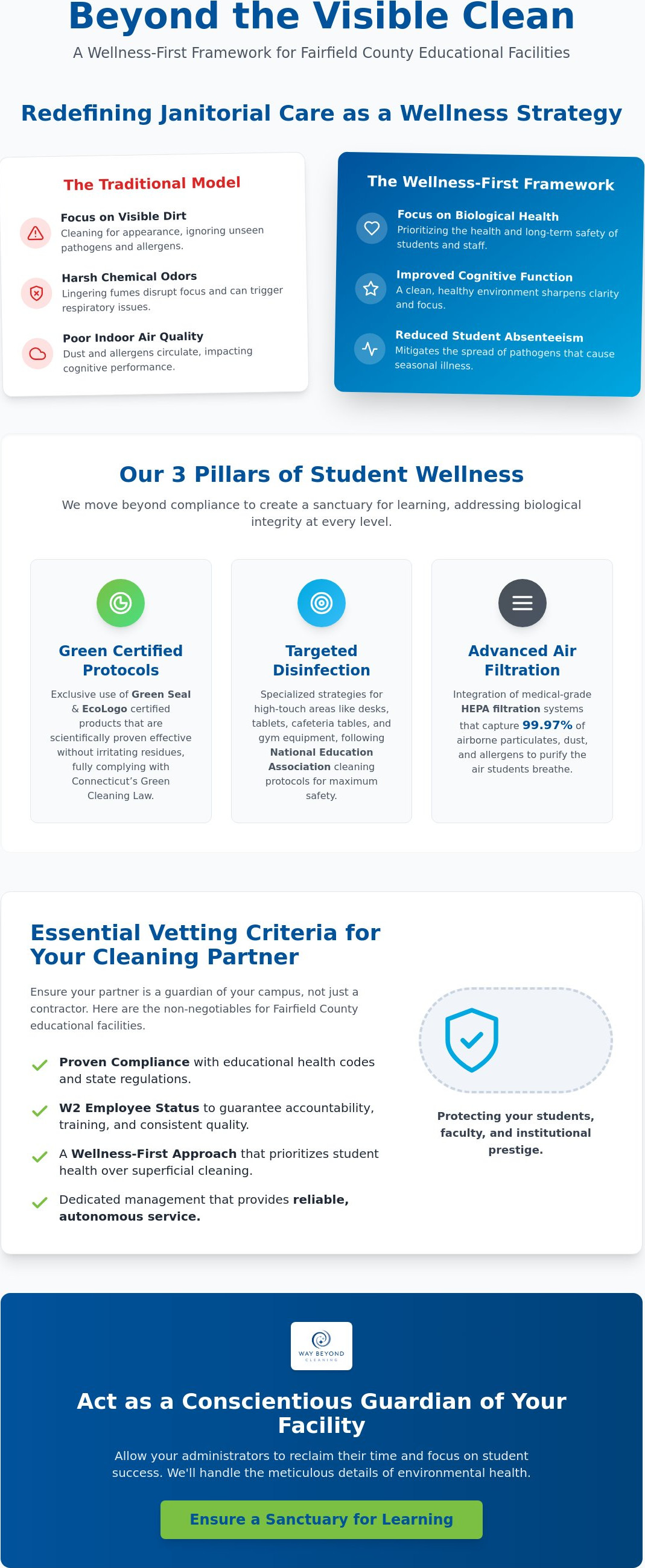 Educational facility cleaning Fairfield County