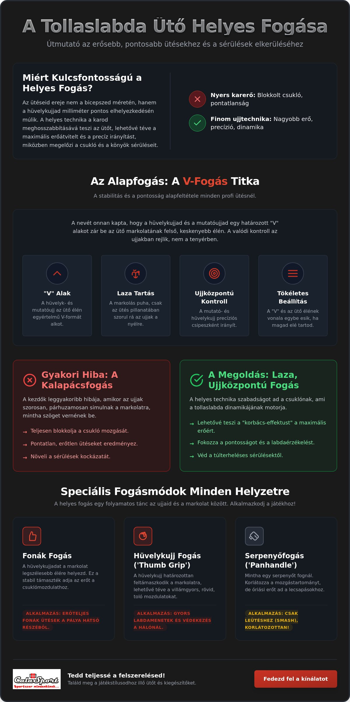 Tollaslabda ütő helyes fogása
