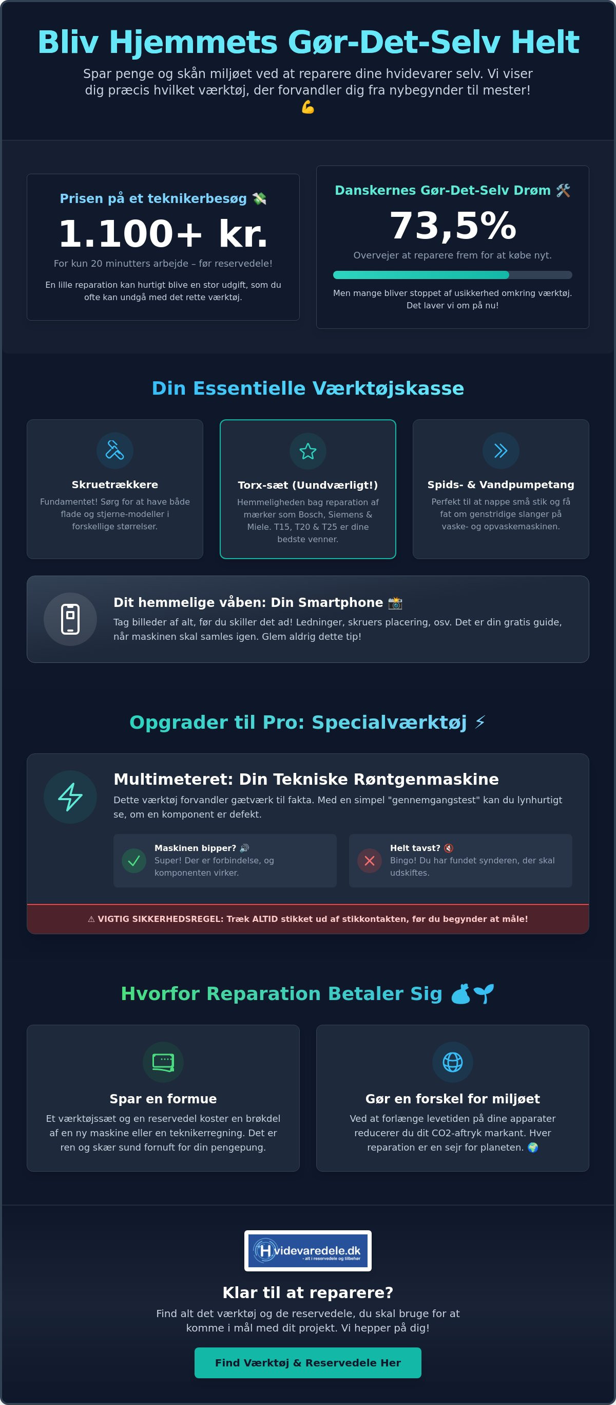 Værktøj til hvidevare reparation