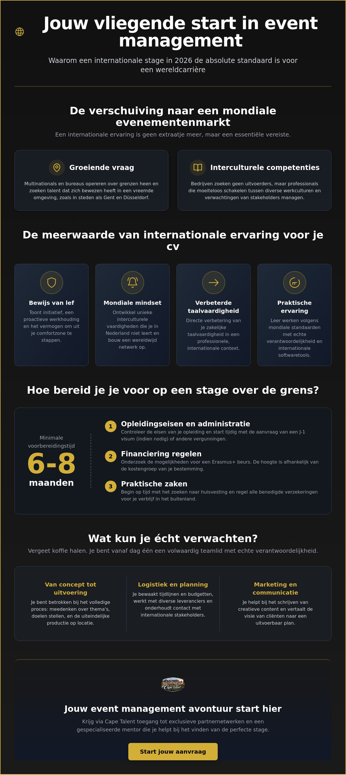 Event management stage buitenland