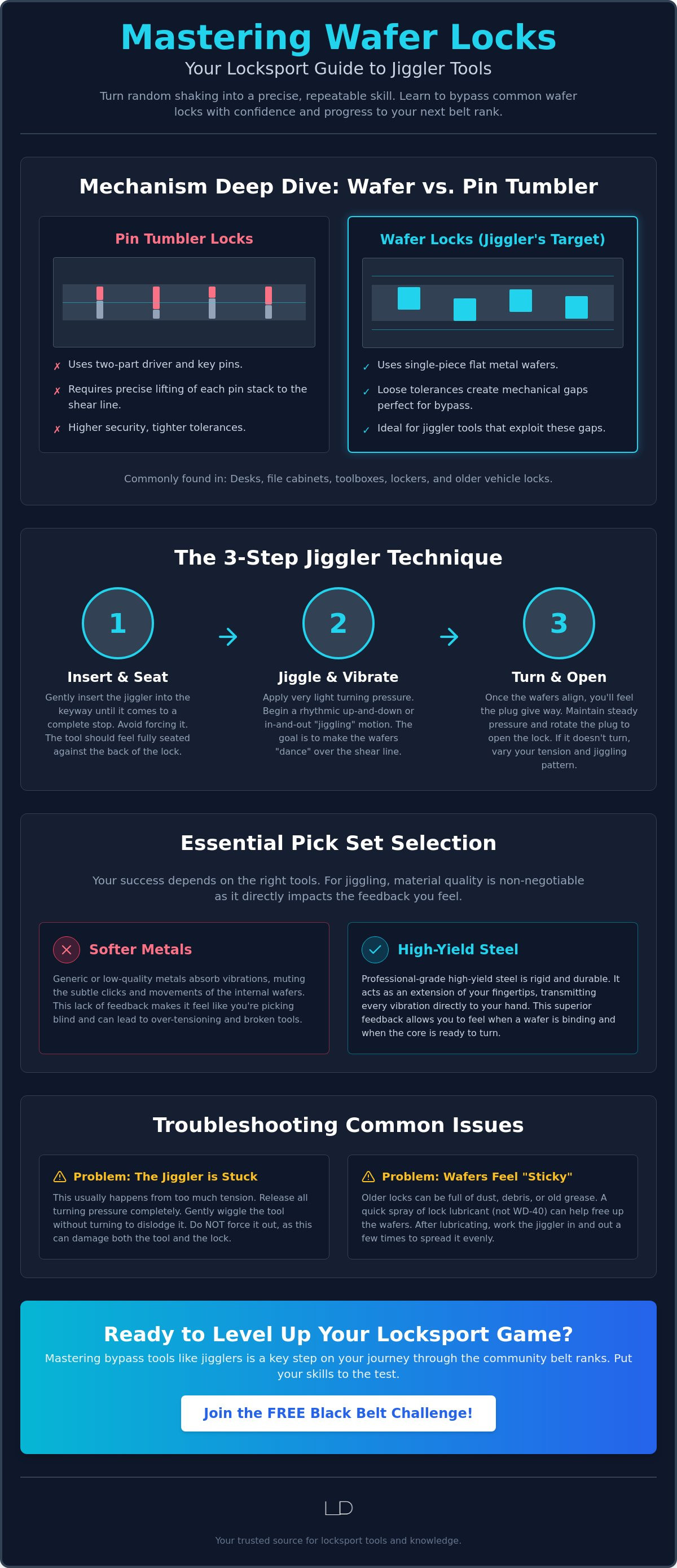 Using jigglers for wafer locks