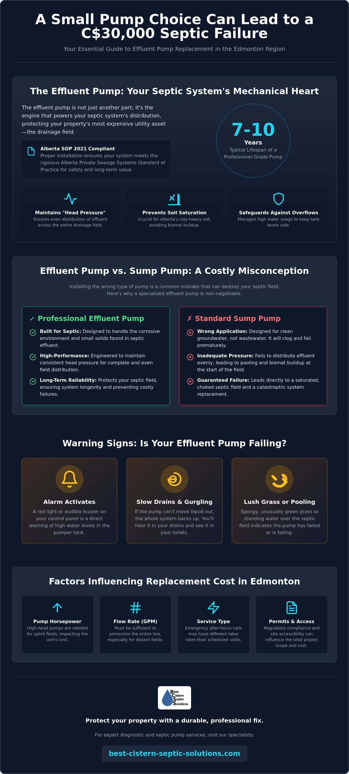 Effluent pump replacement cost Edmonton