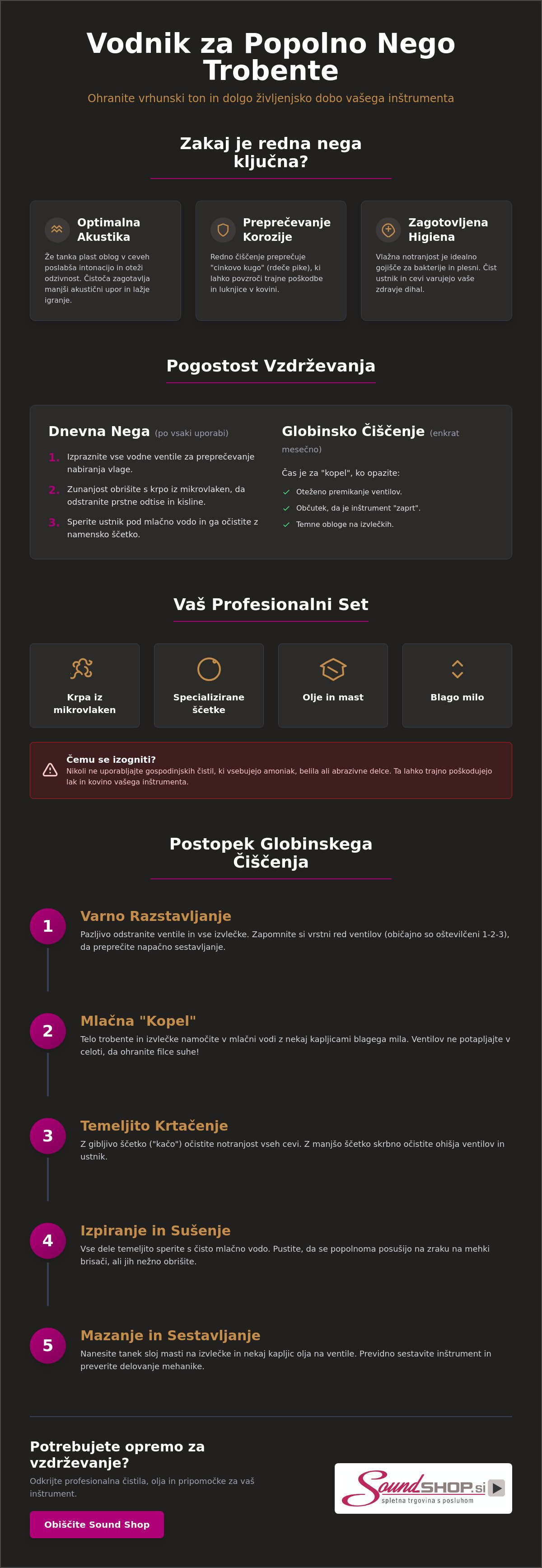 Kako očistiti trobento