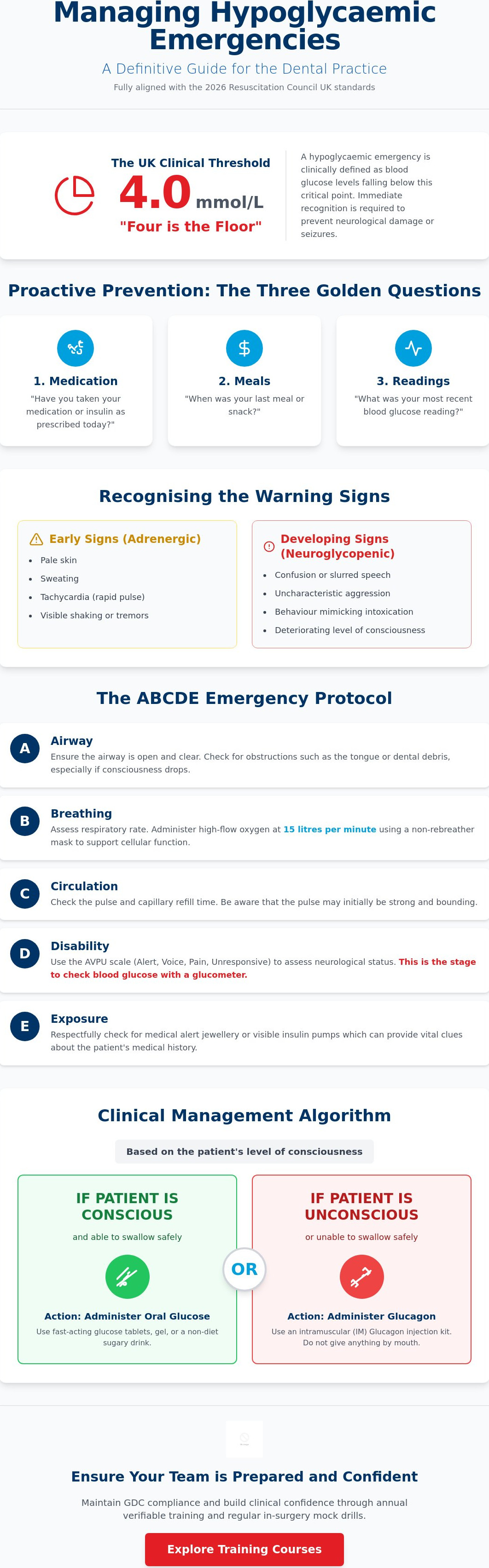 Hypoglycaemic emergency in dental practice