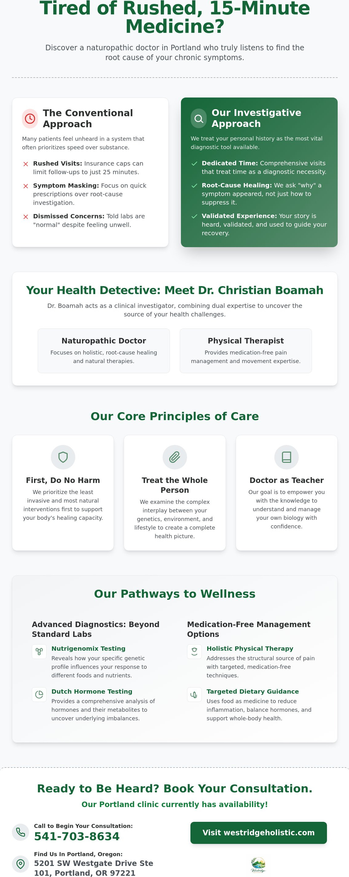 Naturopathic doctor that listens Portland