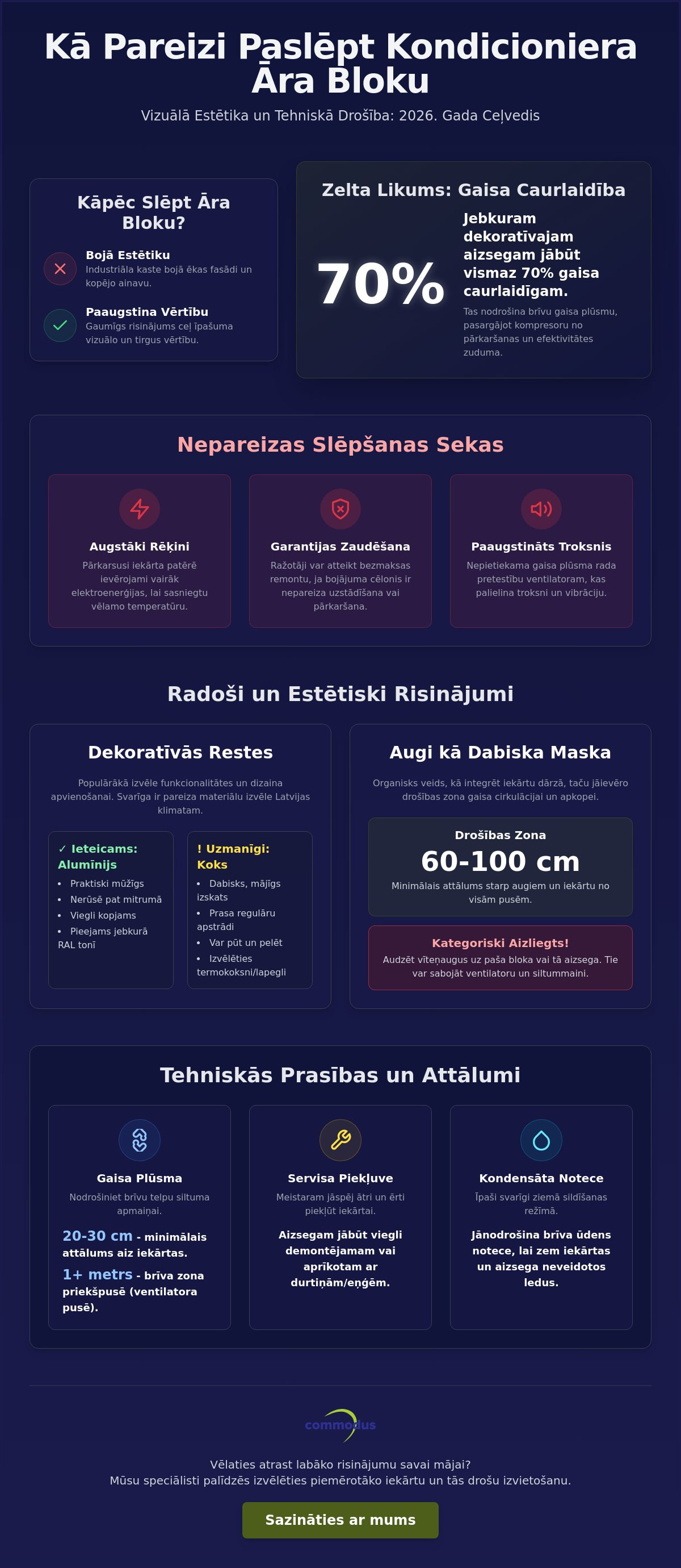 Kā paslēpt kondicioniera āra bloku