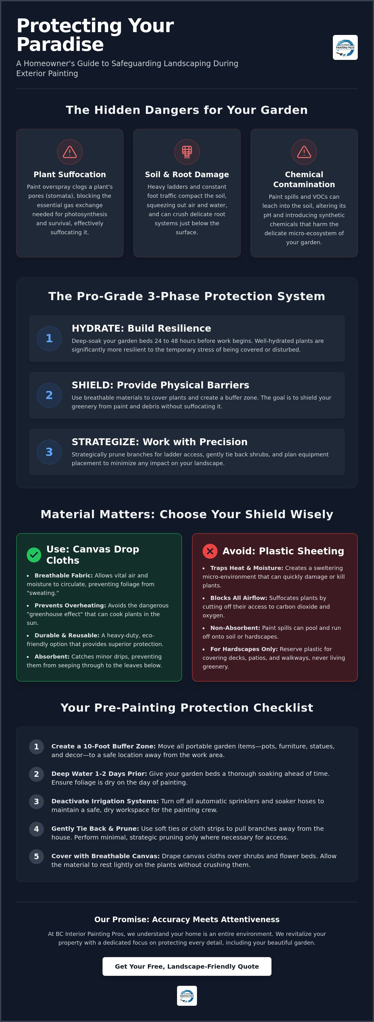 How to protect landscaping during exterior painting
