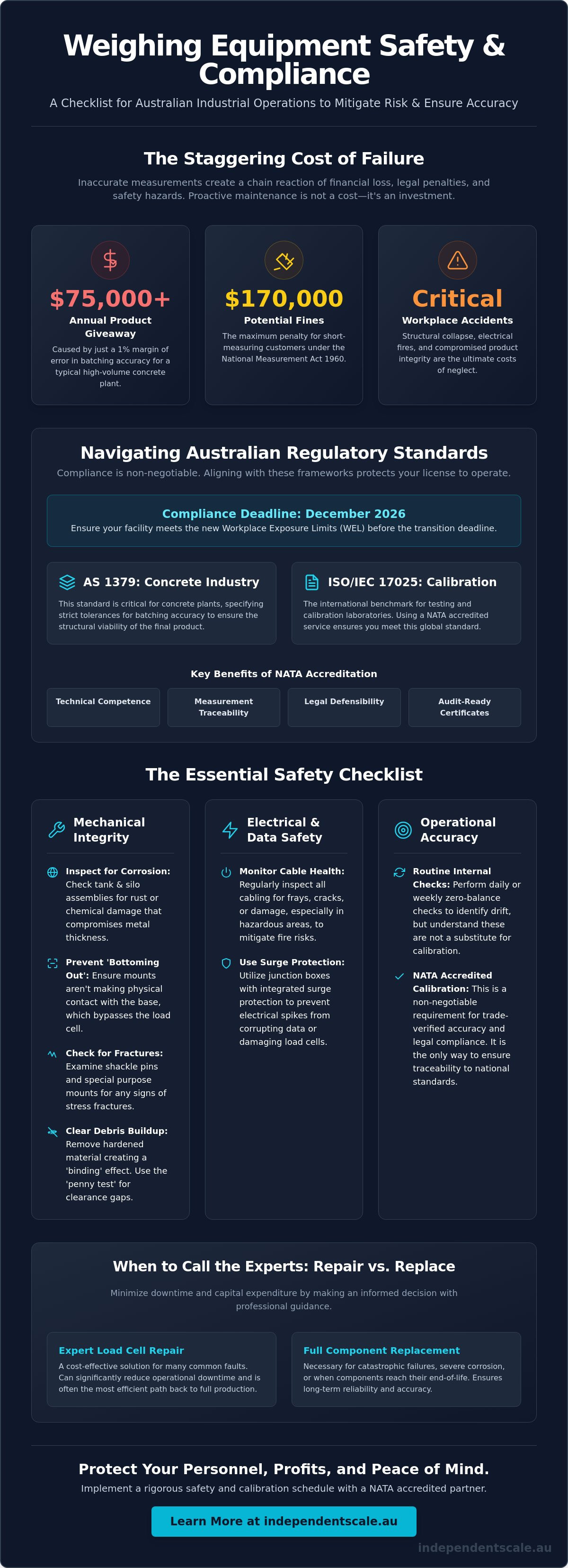 Weighing equipment safety checklist