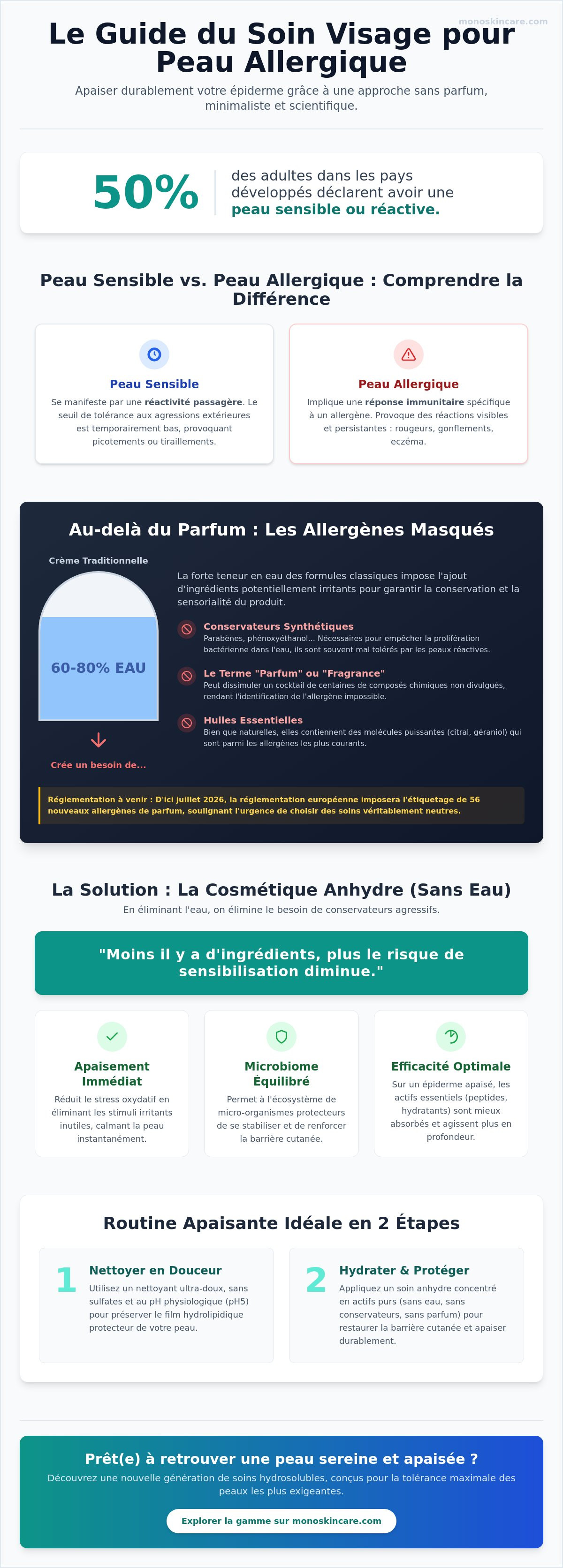 Soin visage sans parfum pour peau allergique