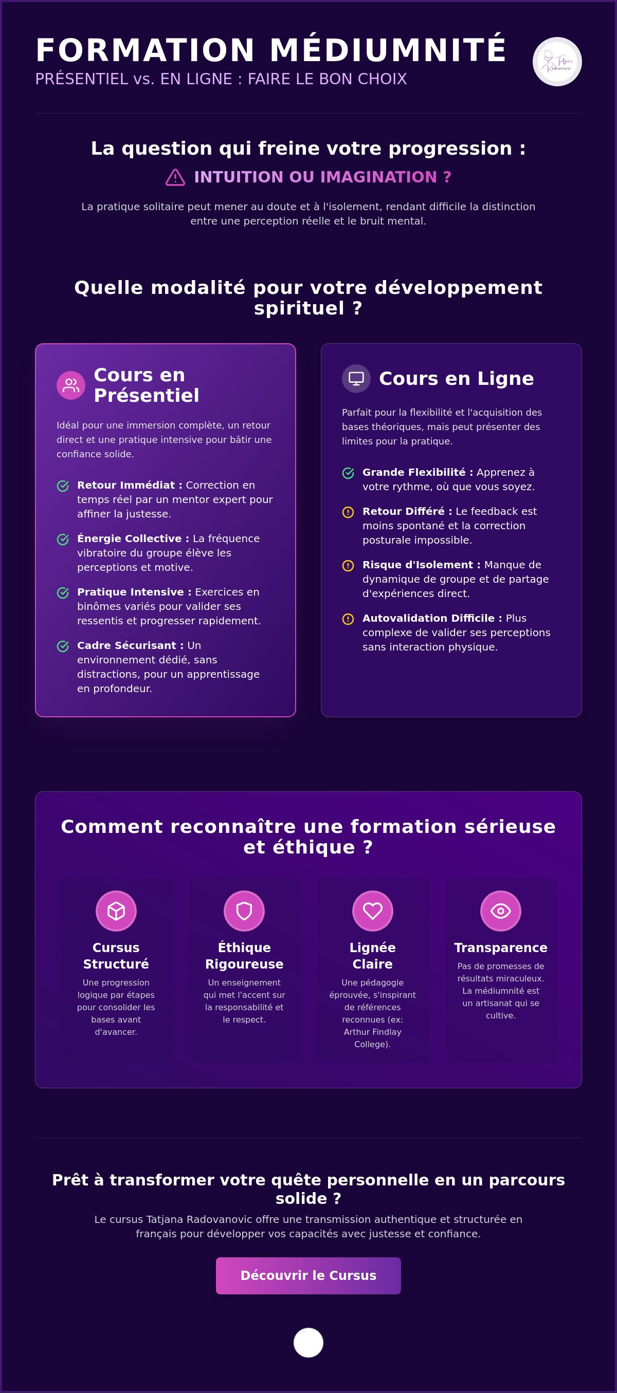 Cours médiumnité présentiel