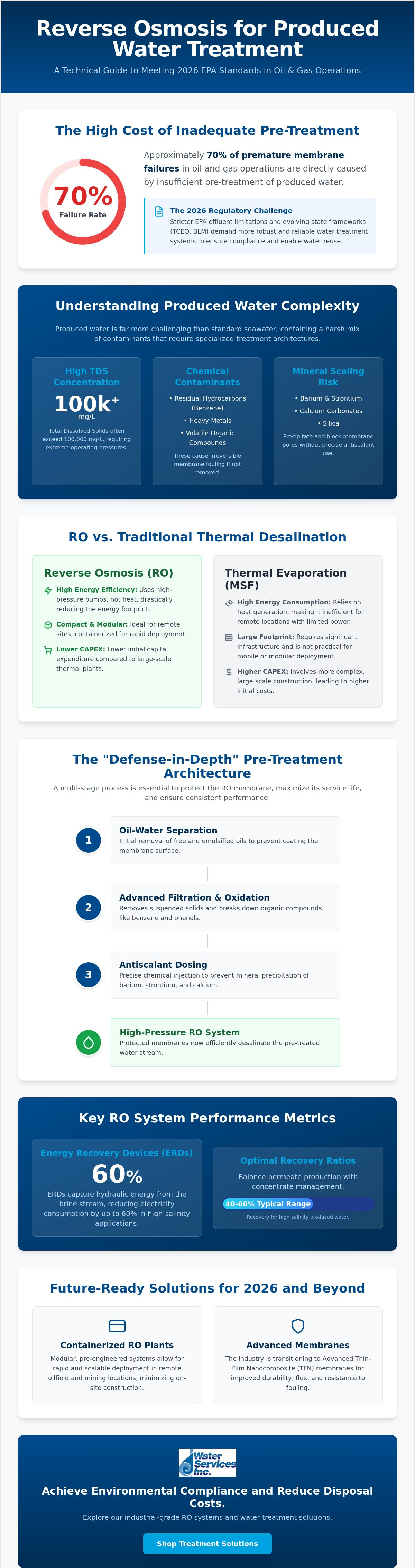 Reverse osmosis for produced water treatment