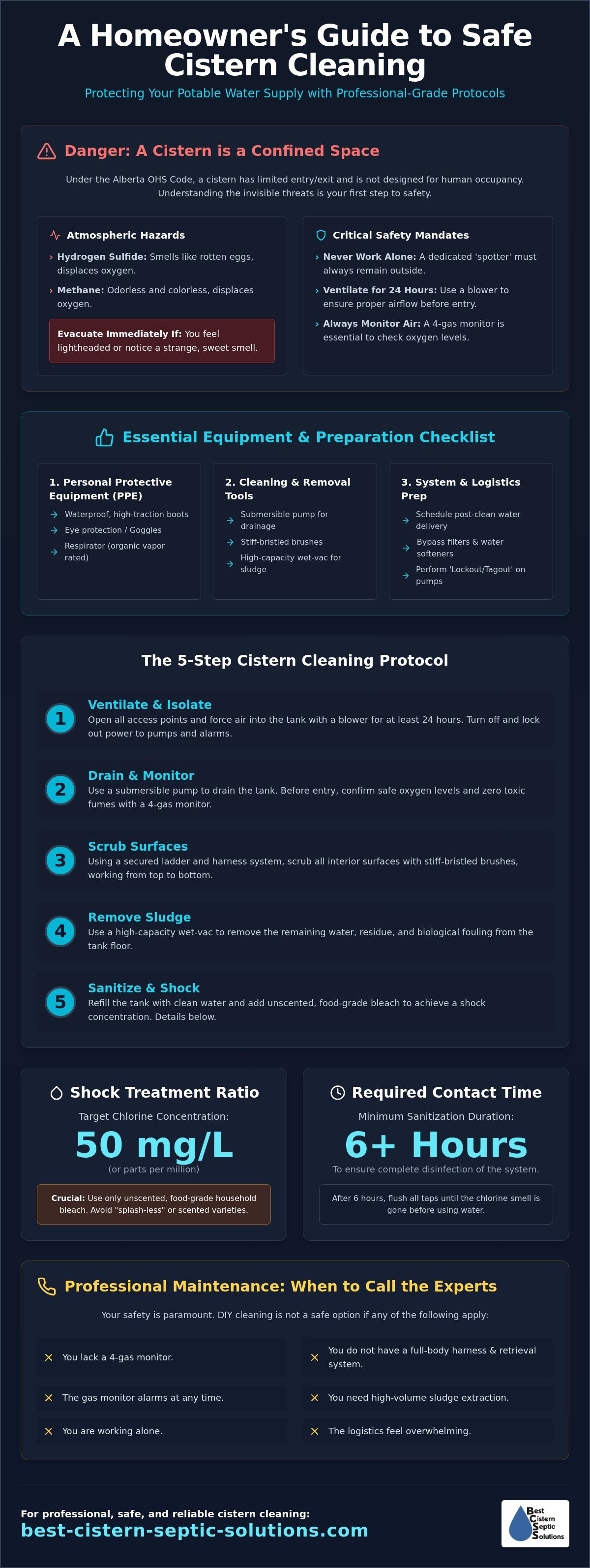 How to clean a cistern tank safely