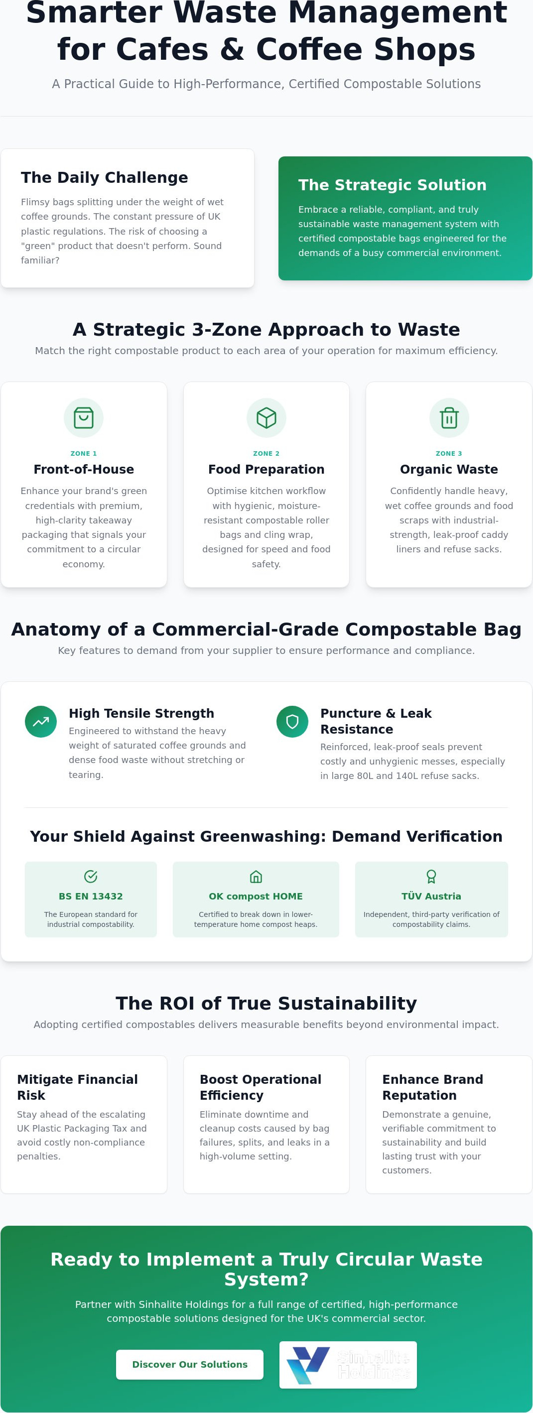 Compostable bags for cafes and coffee shops