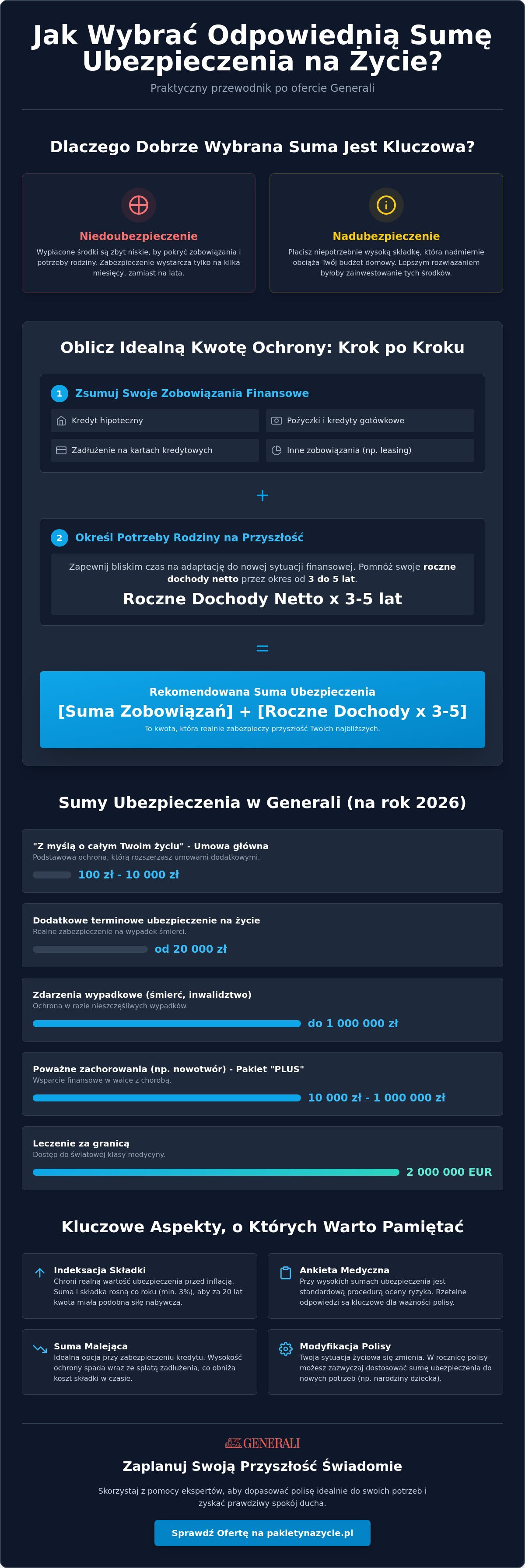 Suma ubezpieczenia na życie Generali