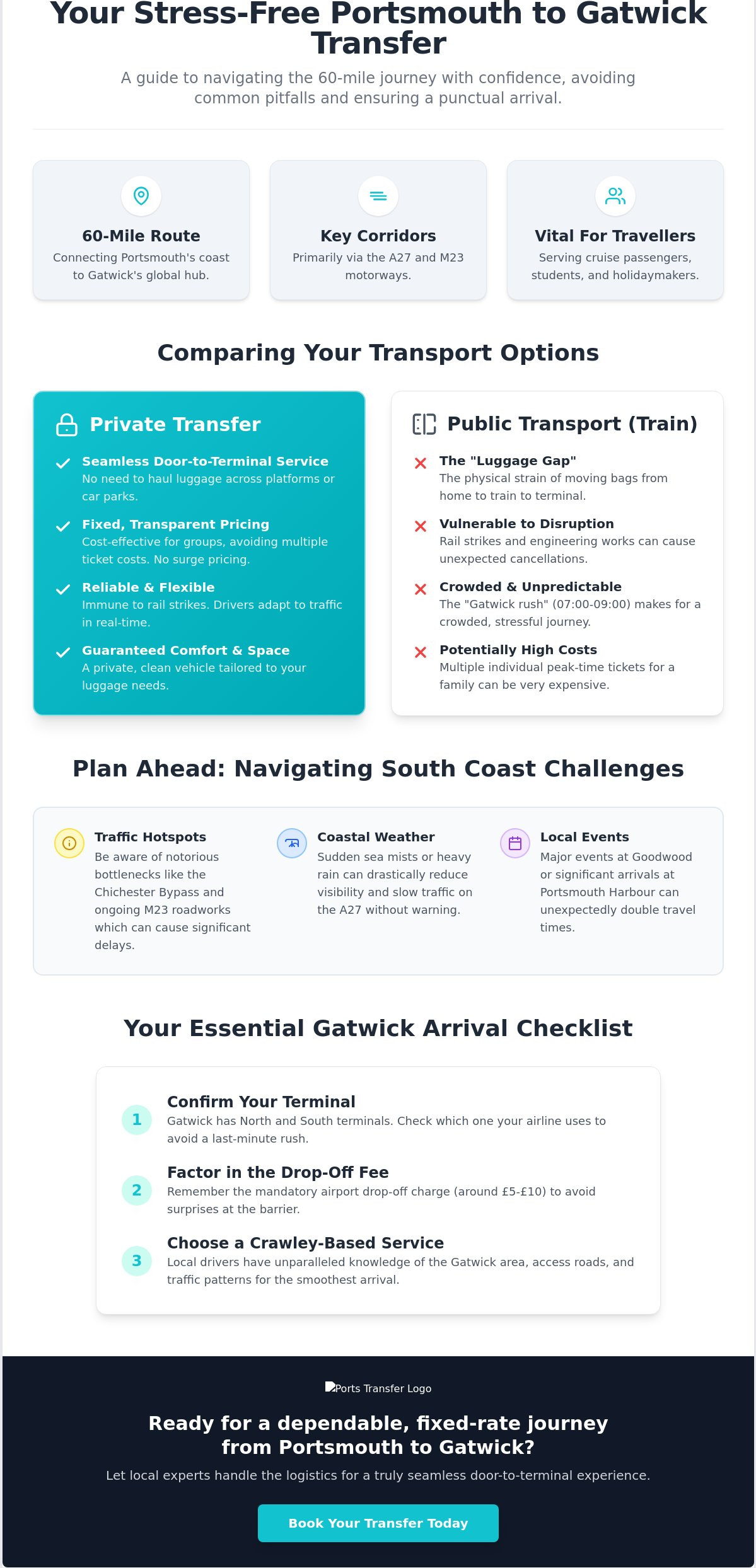 Portsmouth to gatwick transfer
