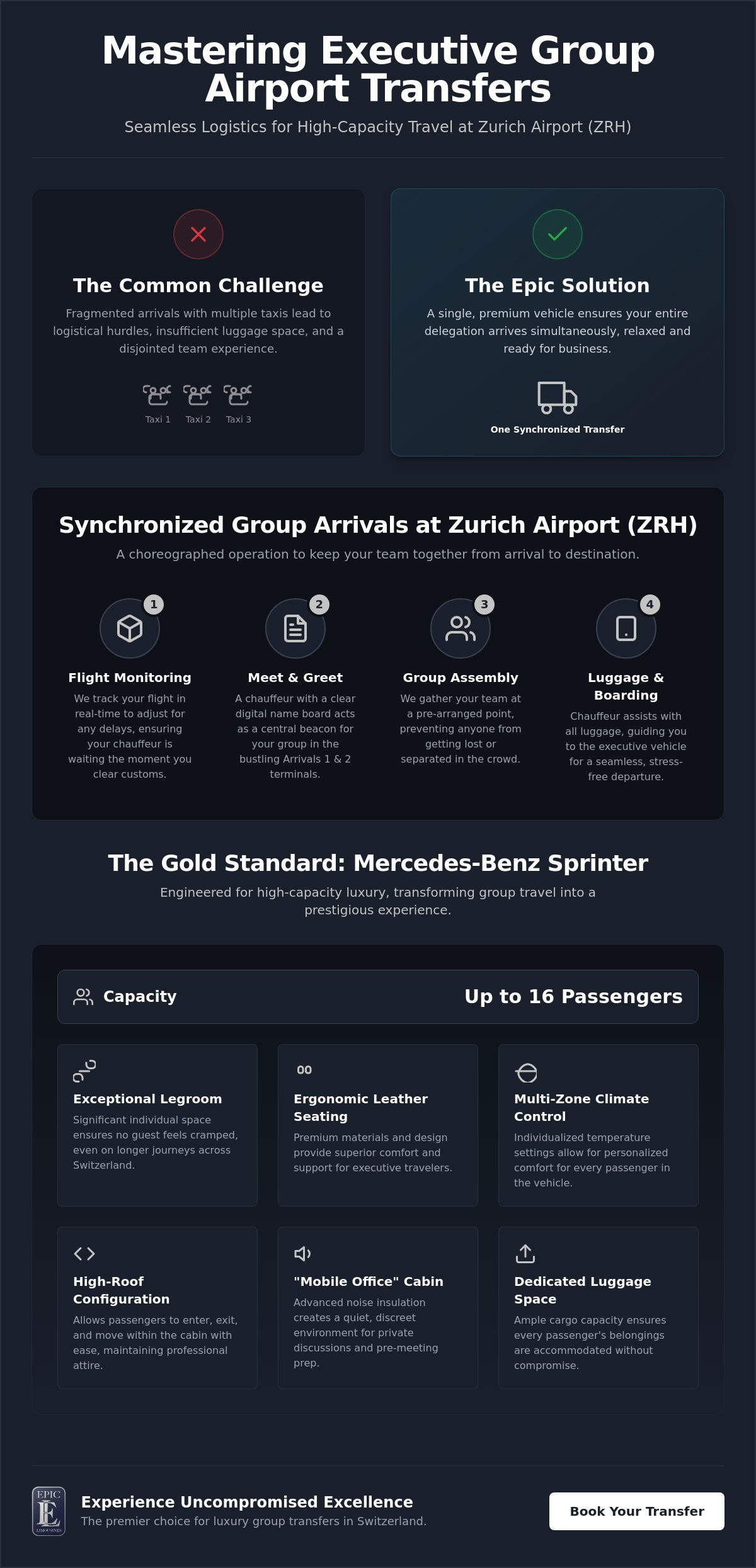 Group airport transfer zurich