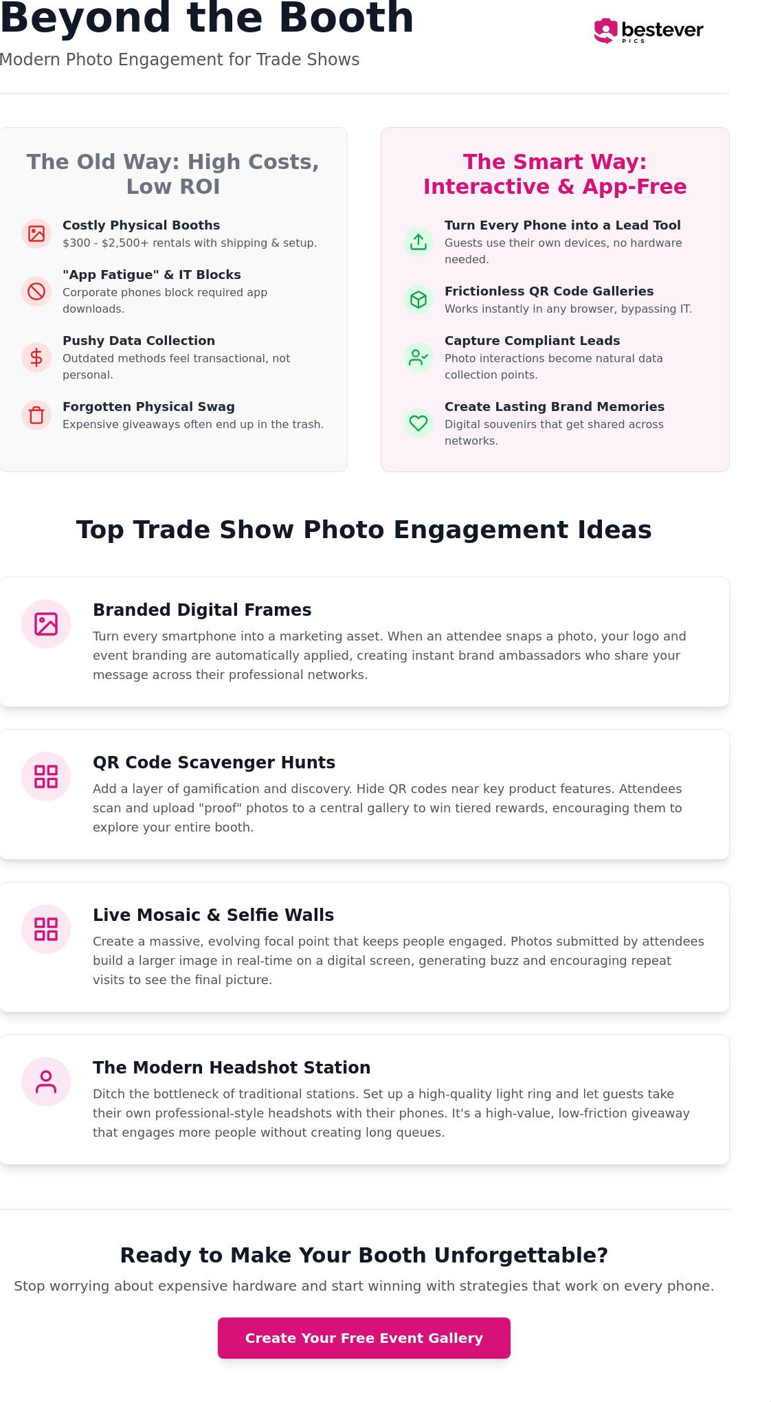 Trade show photo engagement ideas