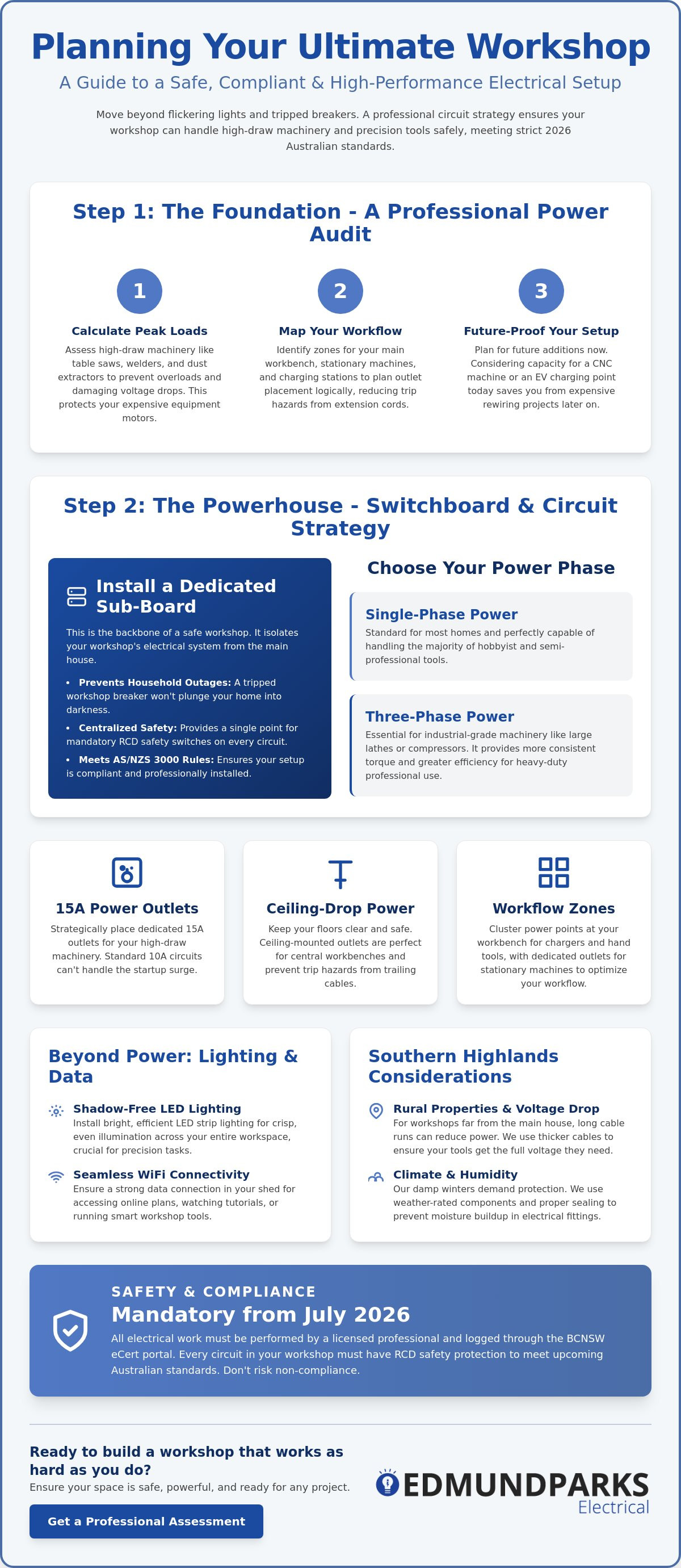 Workshop power setup Mittagong