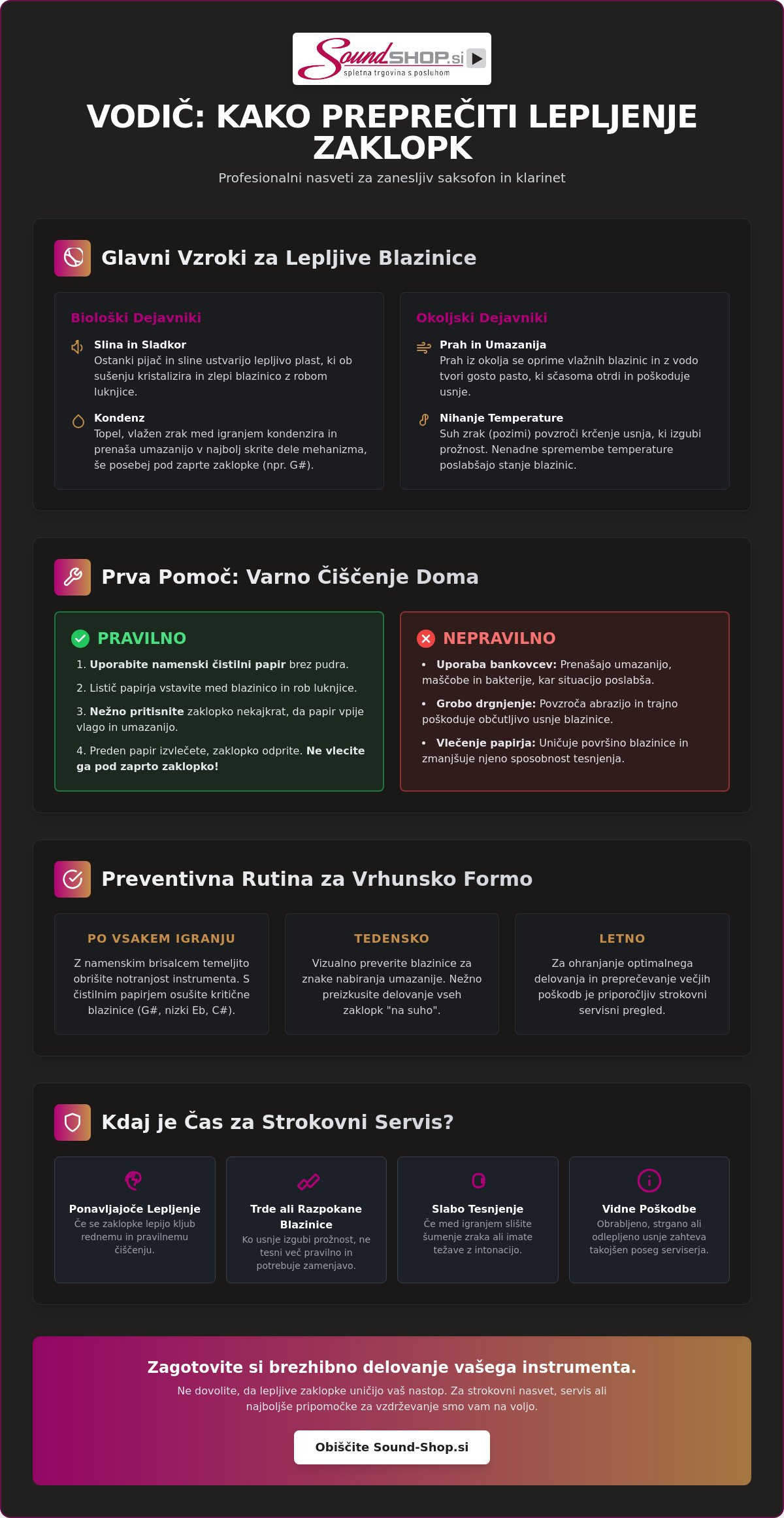 Kako preprečiti lepljenje zaklopk