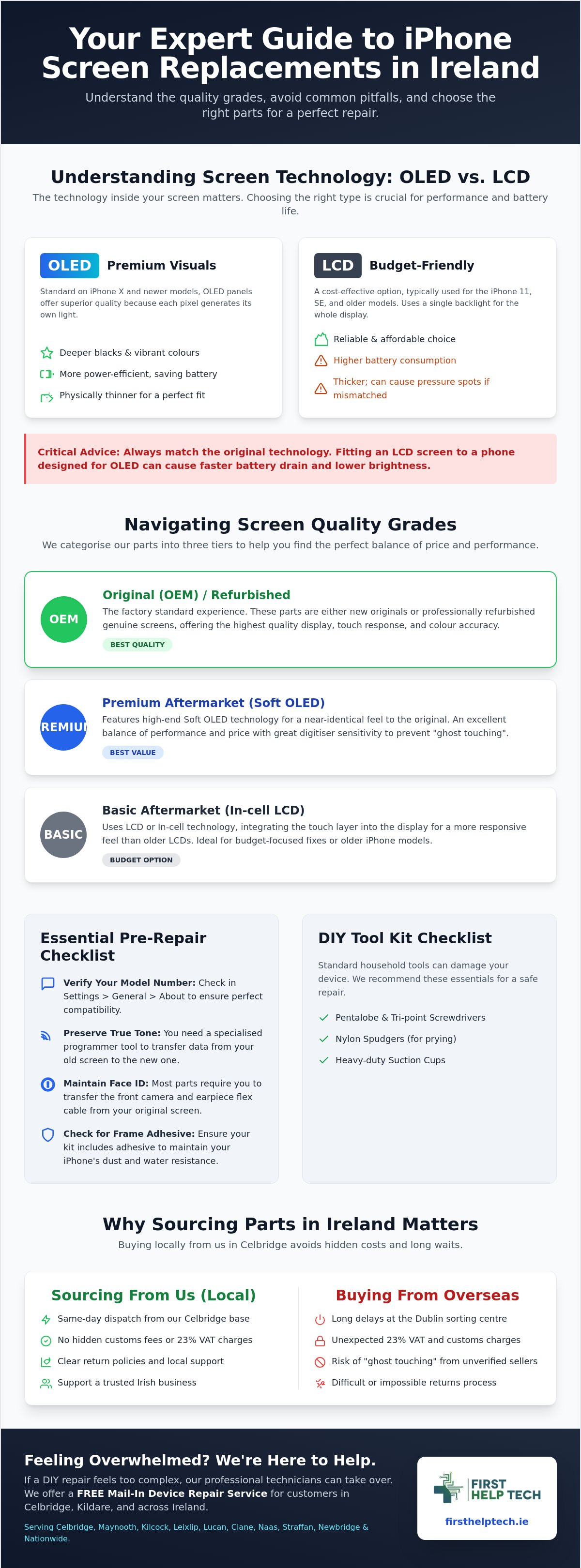 IPhone screen replacement parts Ireland