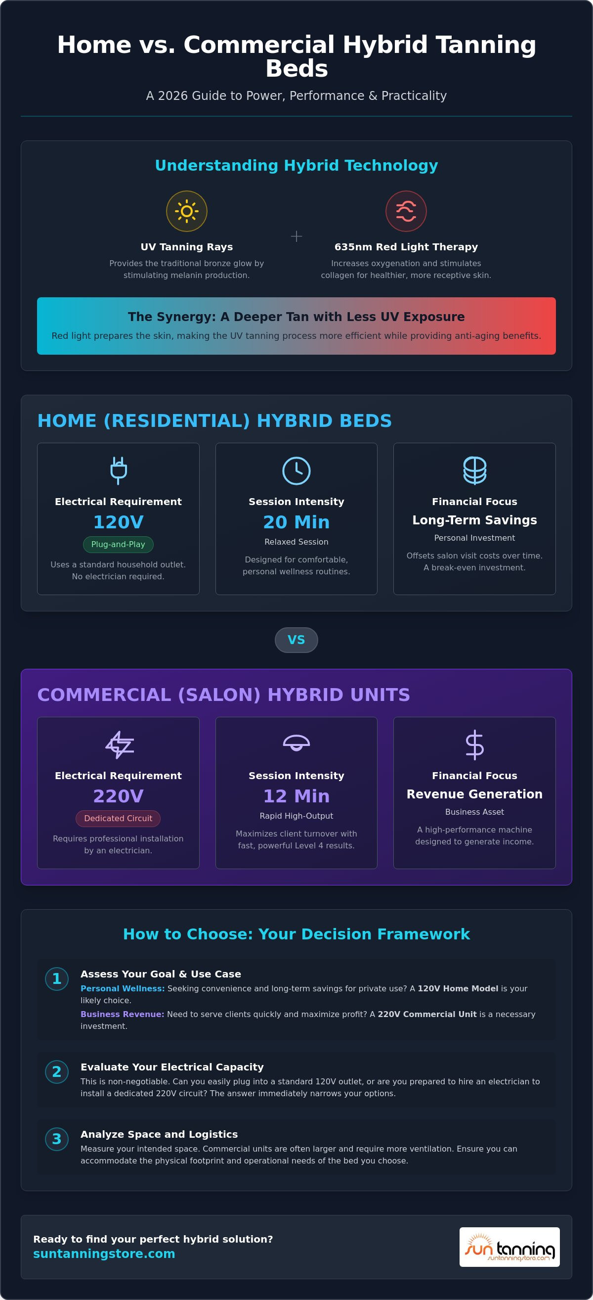 Home vs commercial hybrid tanning bed