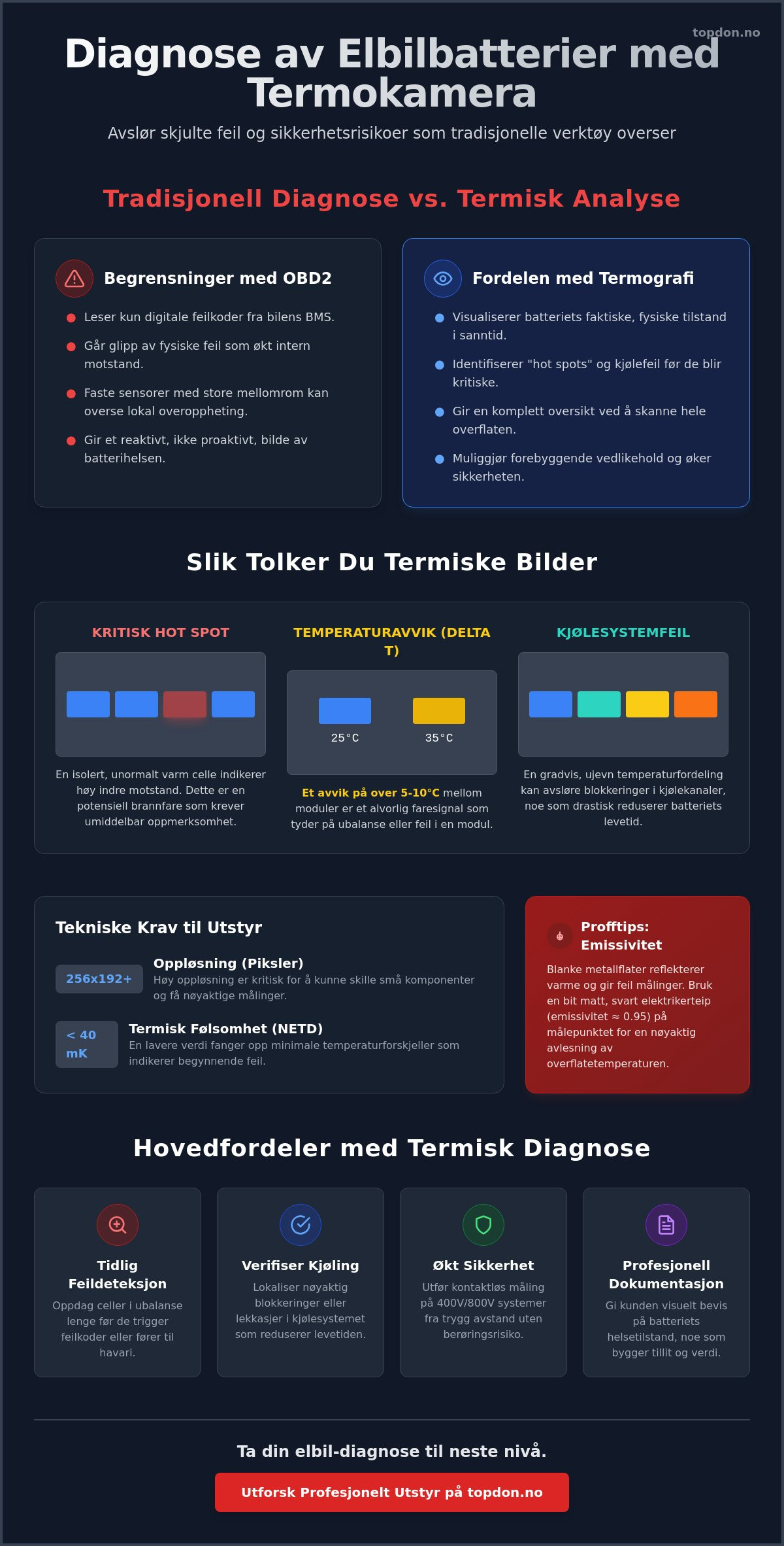 Bruke termokamera på elbil batteri