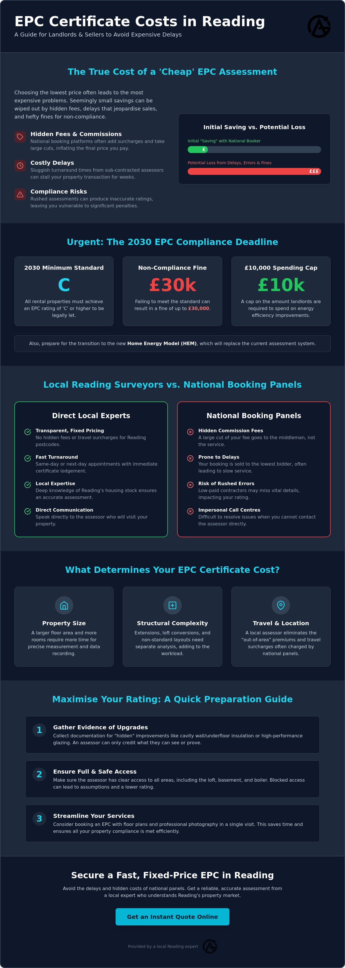 EPC certificate cost Reading