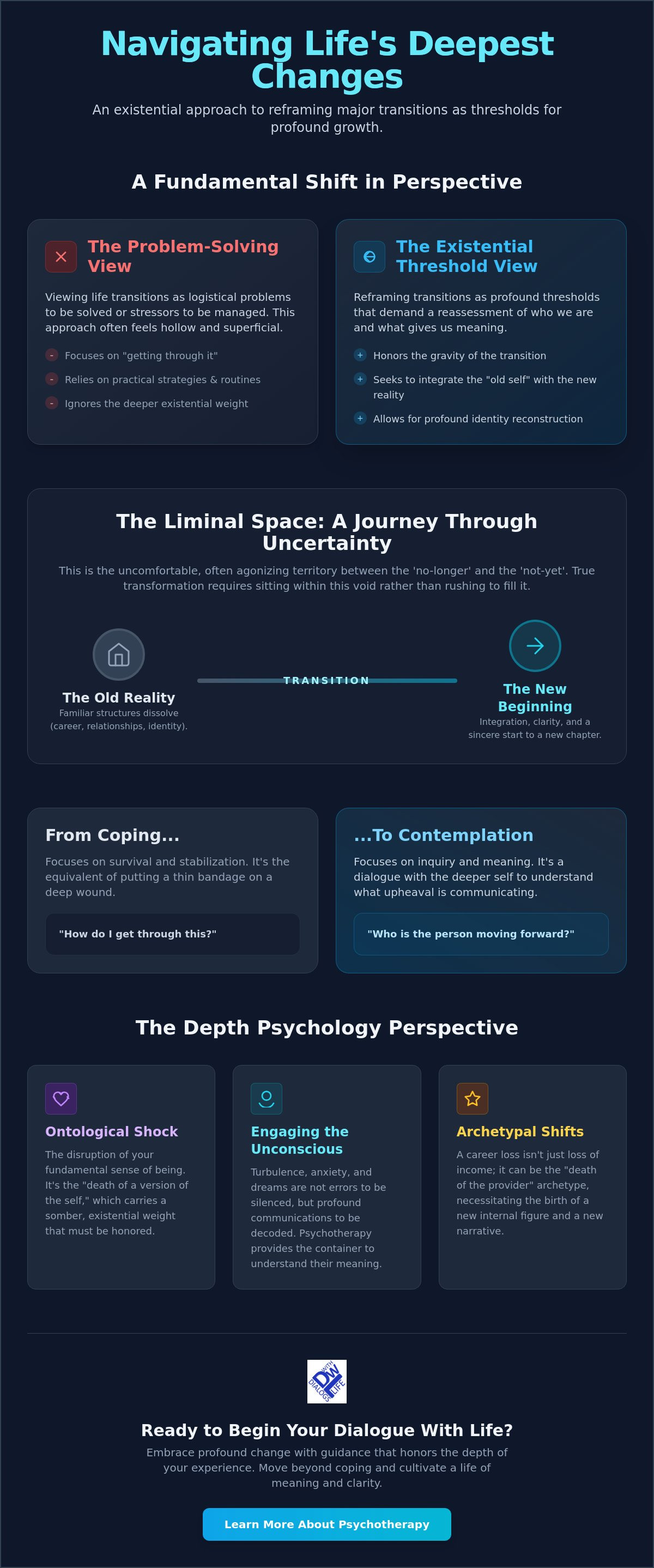 Psychotherapy for major life changes