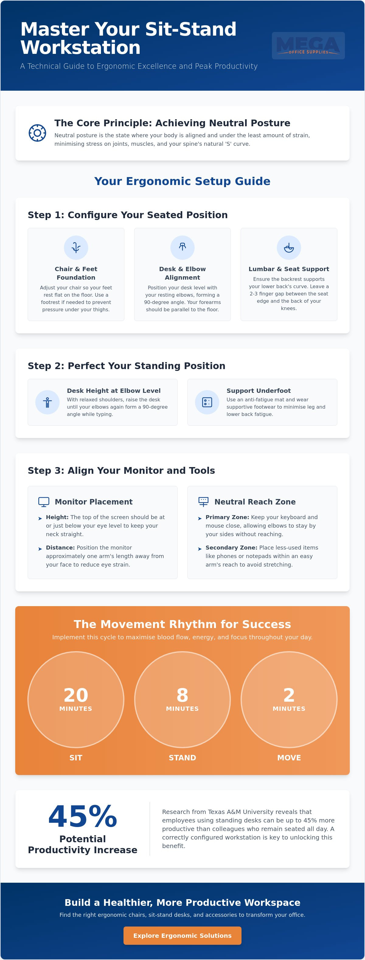 Setting up a sit-stand workstation correctly