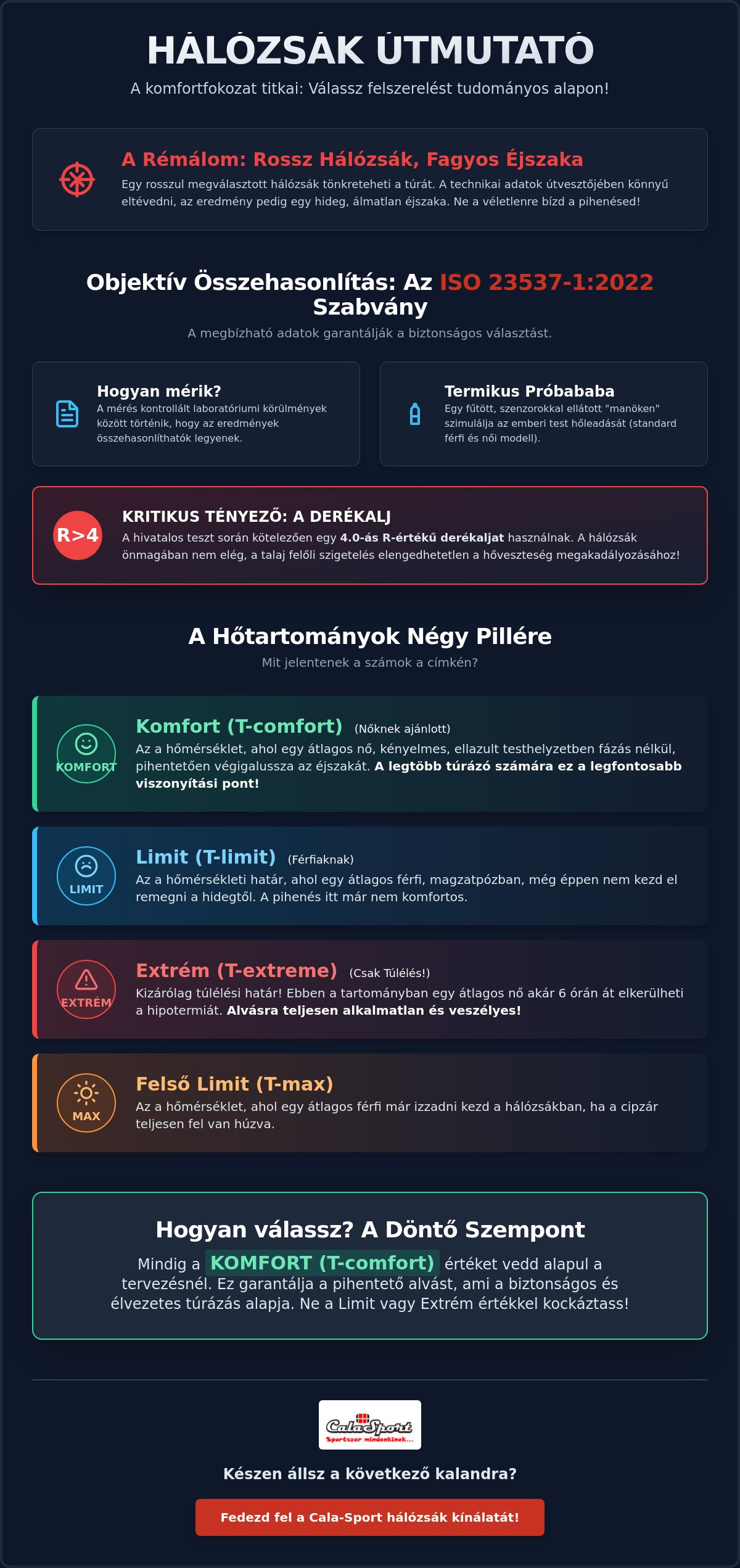 Hálózsák komfortfokozat jelentése